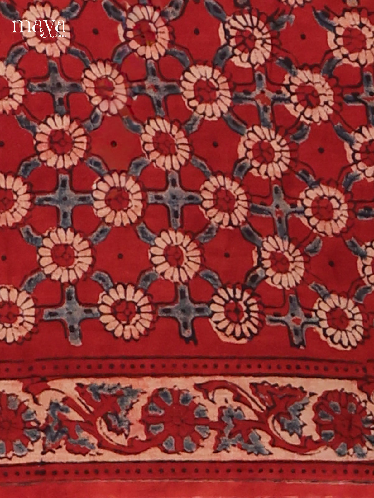 Red & Black -Ajrakh Salwar Unstitch