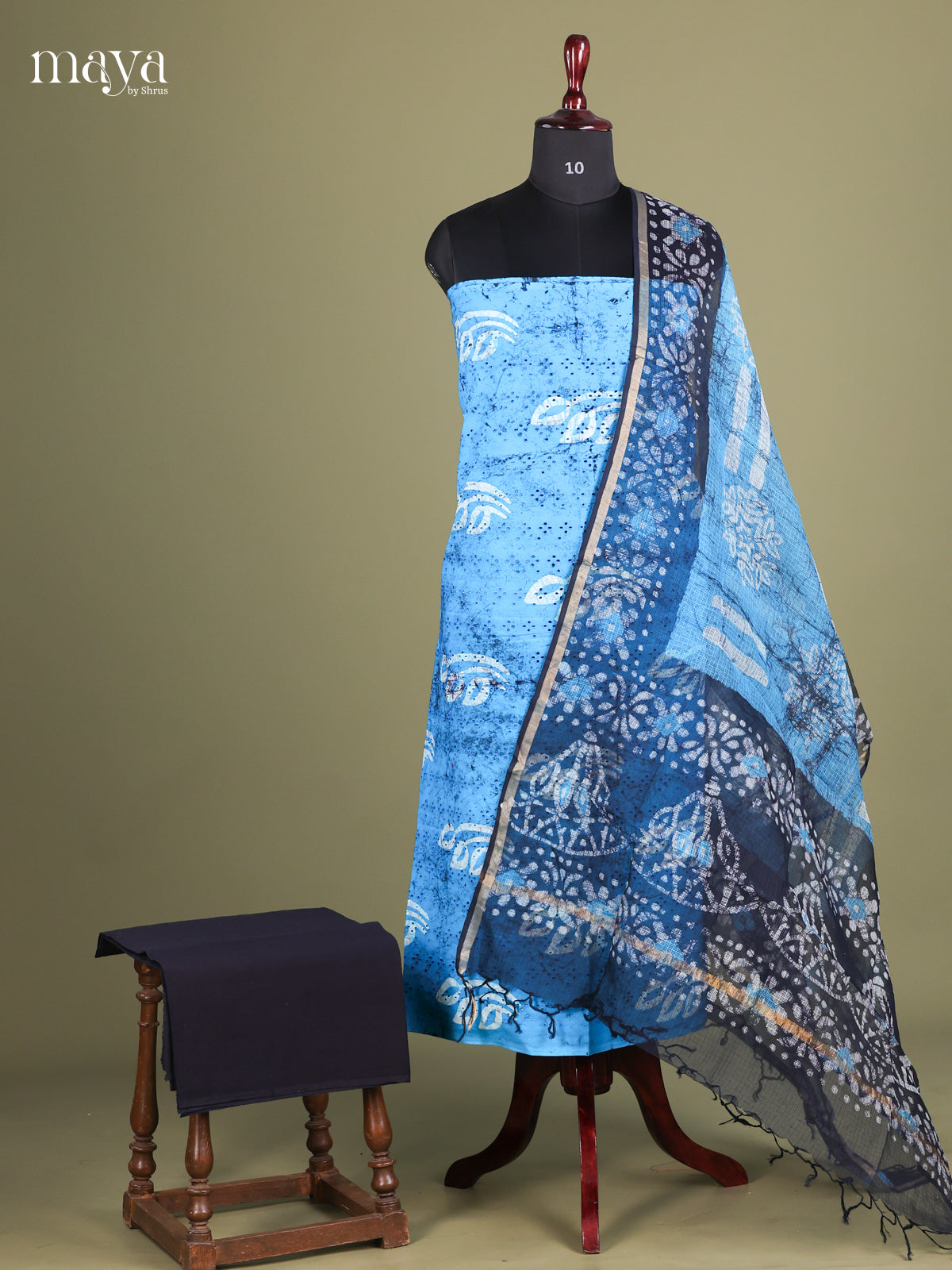 Sky Blue & Blue - Cotton salwar