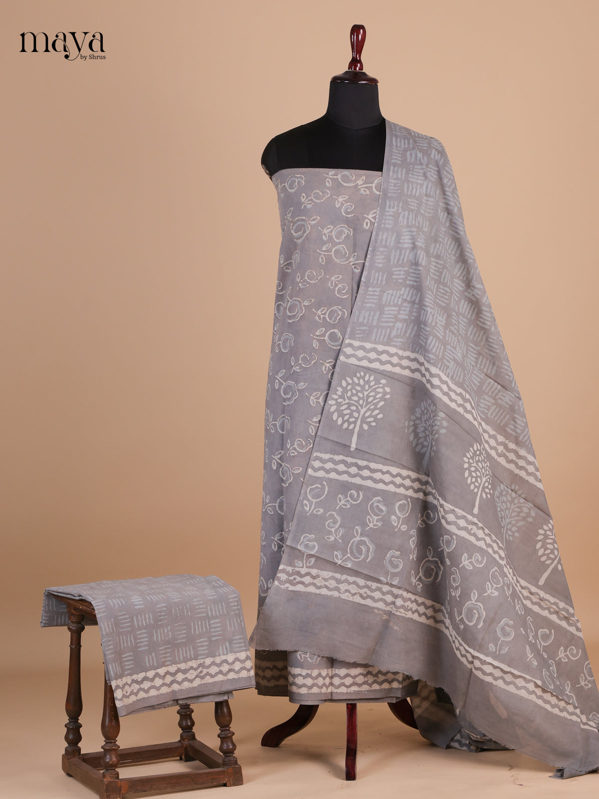 Grey - Cotton salwar Unstitched