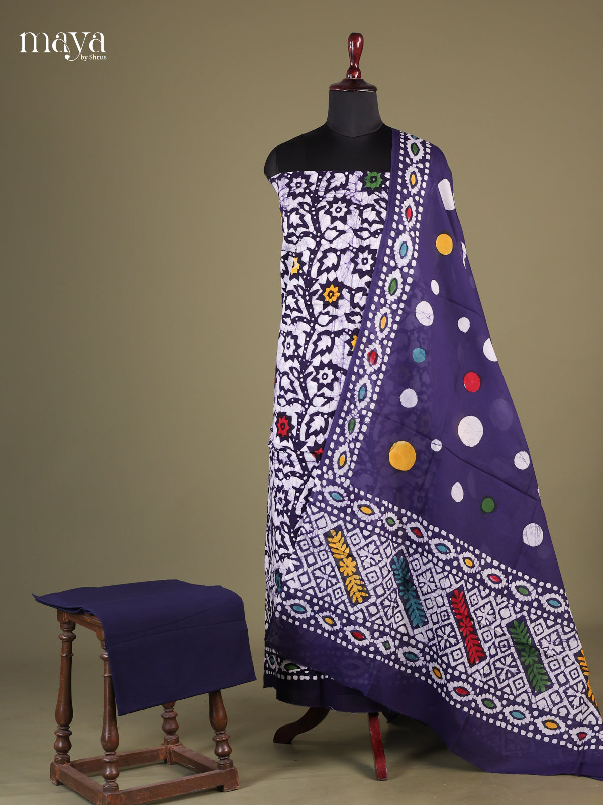 Blue & White - Cotton salwar