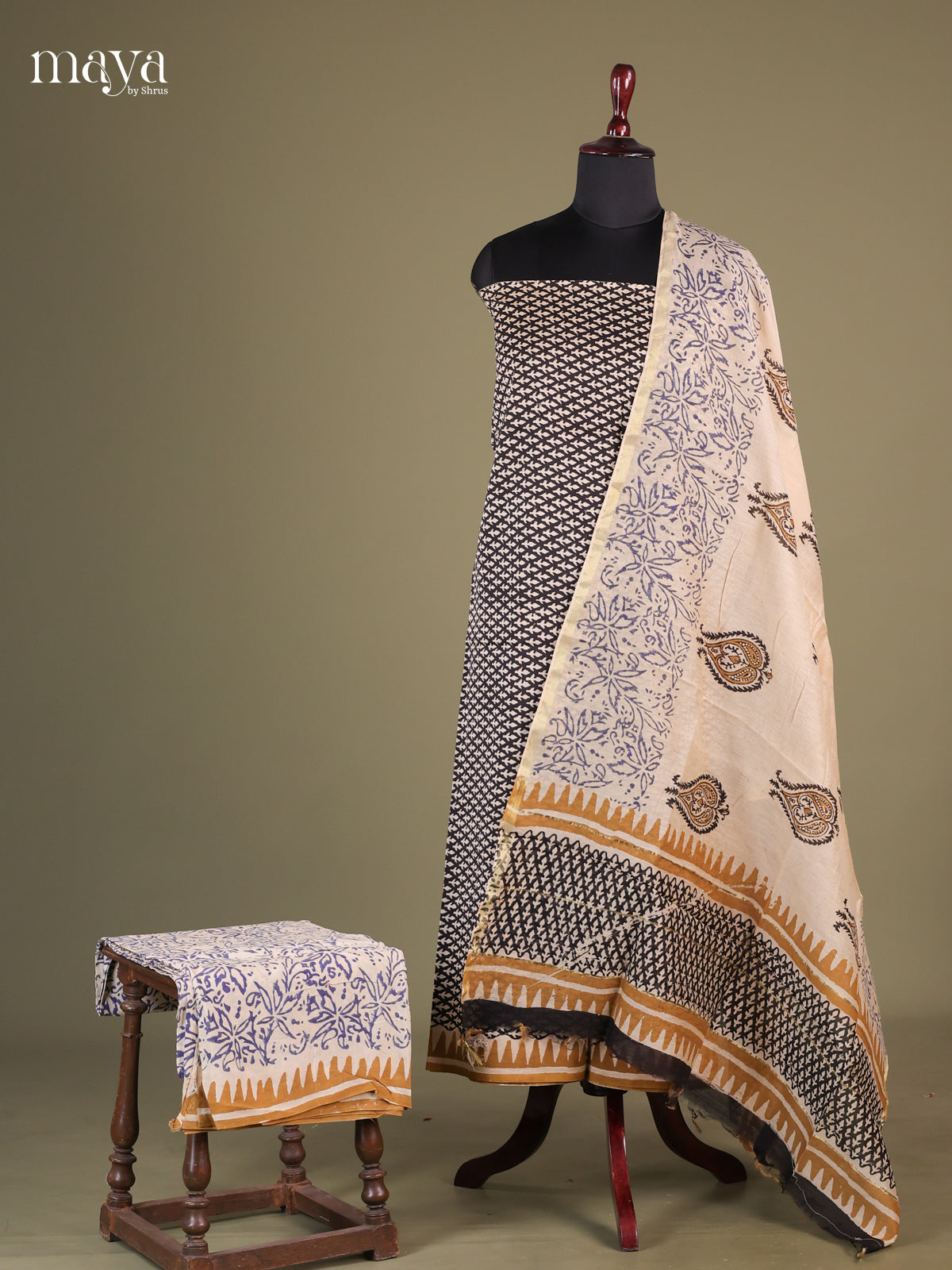 Black & Cream - Cotton salwar