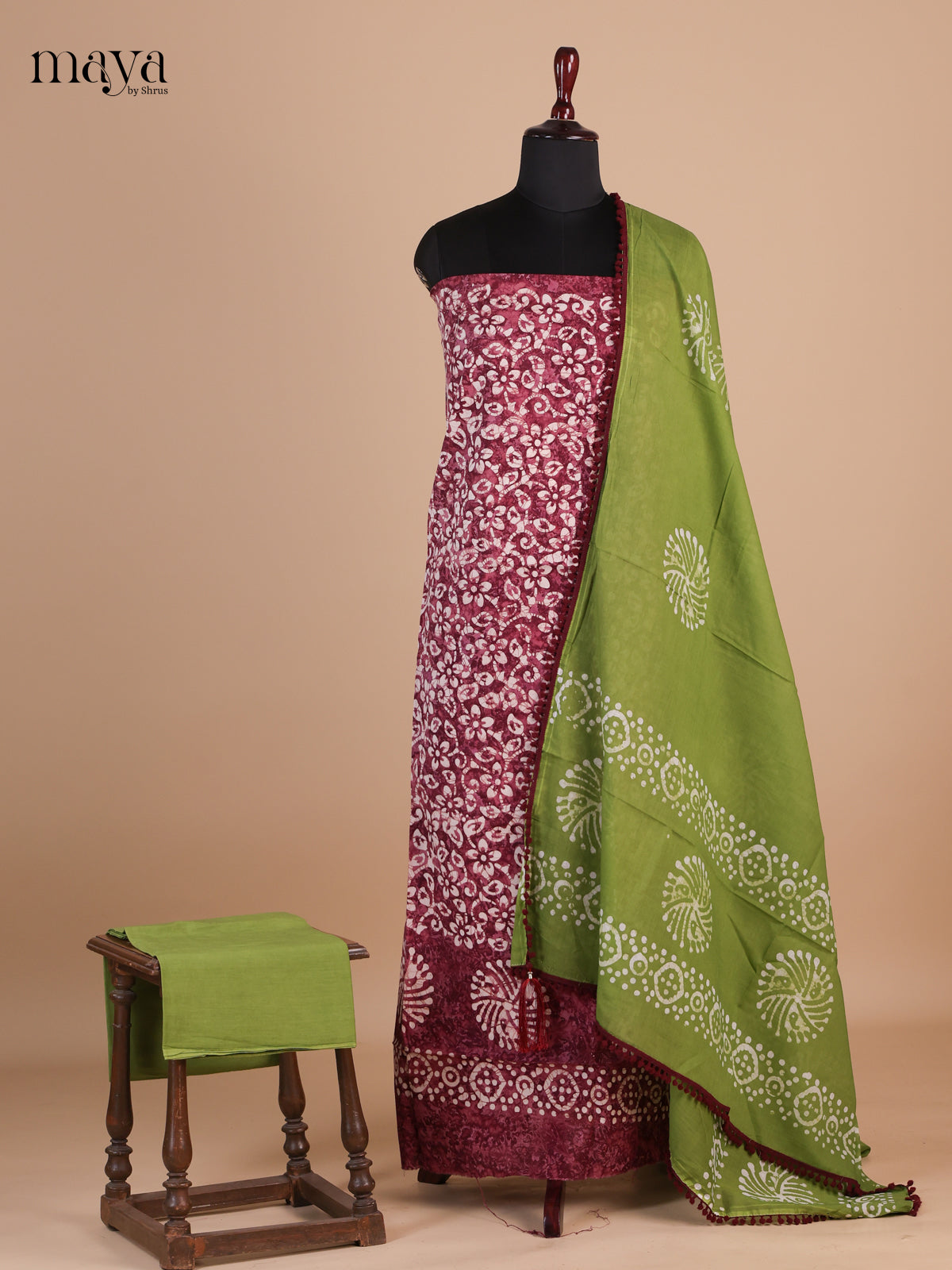 Maroon & Green -Cotton salwar