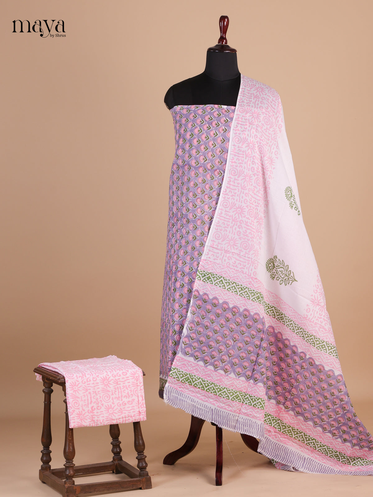 Pink & White - Cotton salwar