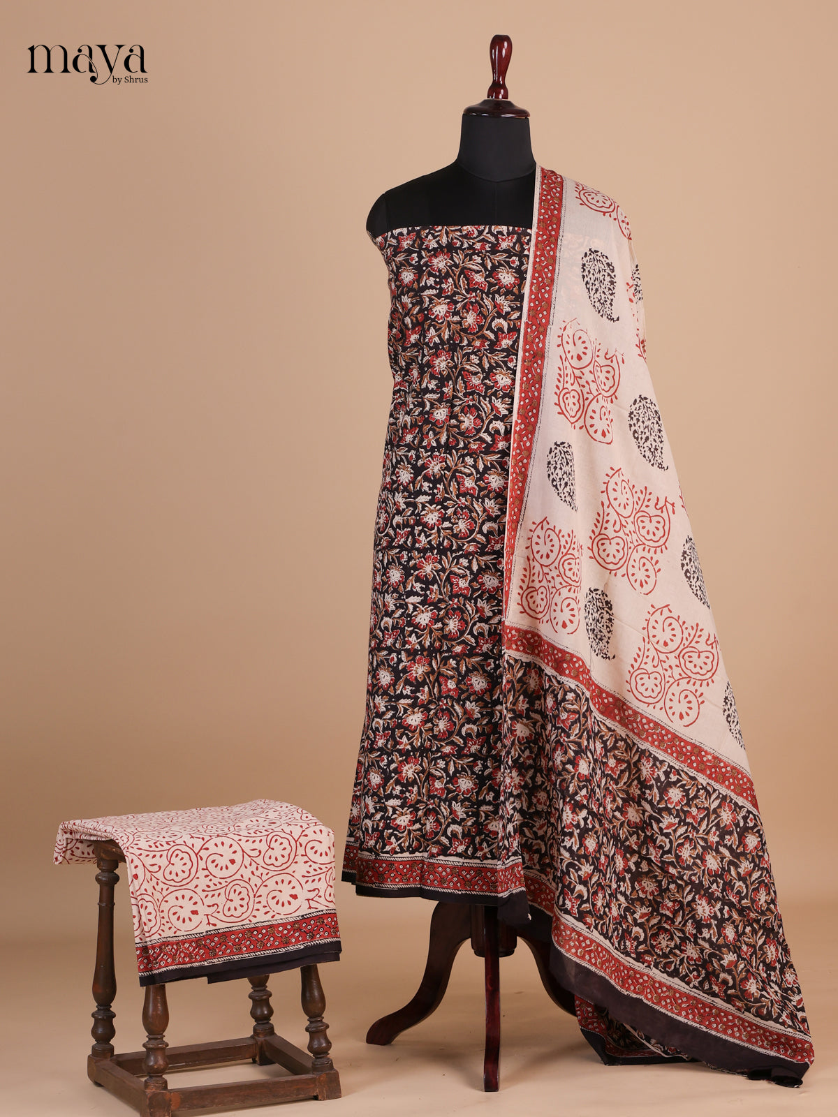 Black & Cream - Cotton salwar