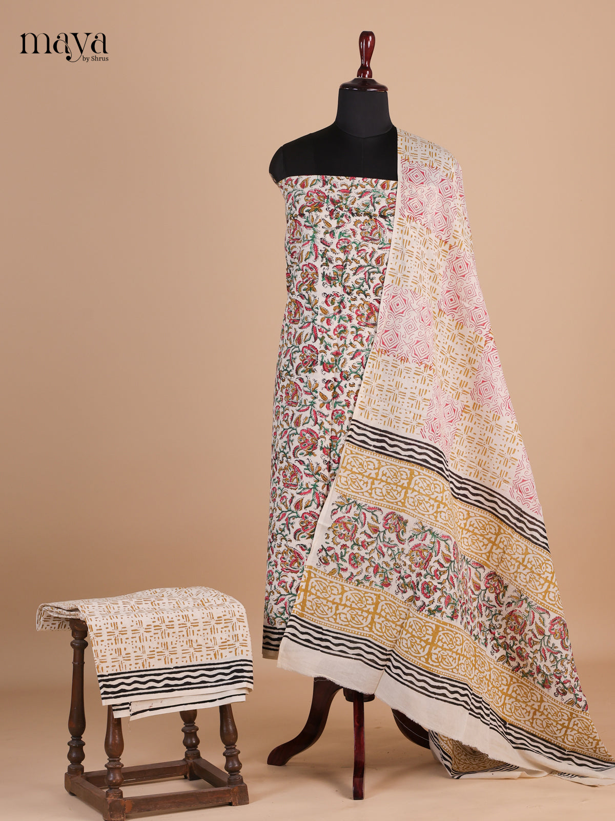 Cream - Cotton salwar