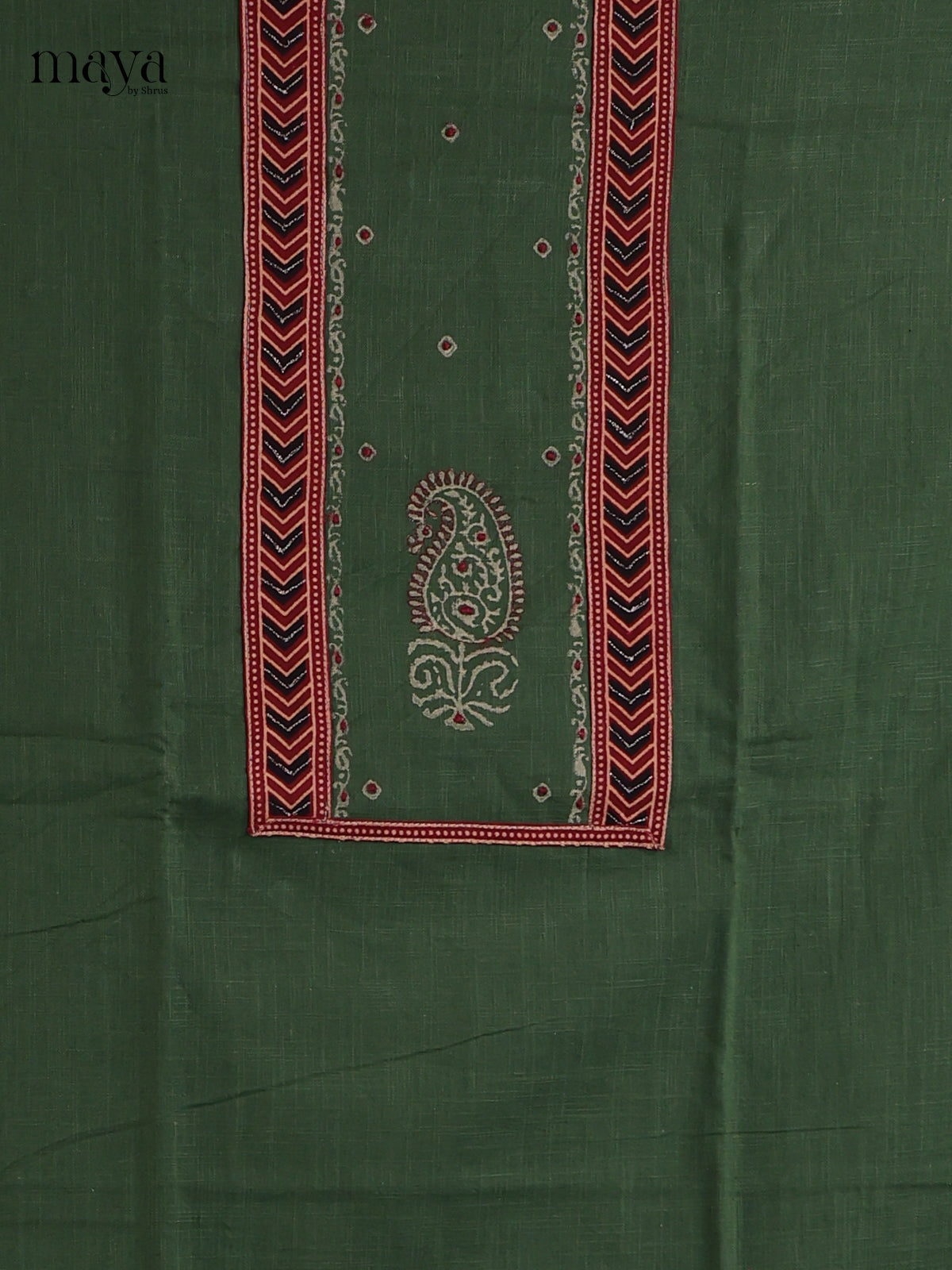 Green & Maroon - Cotton salwar Unstitched