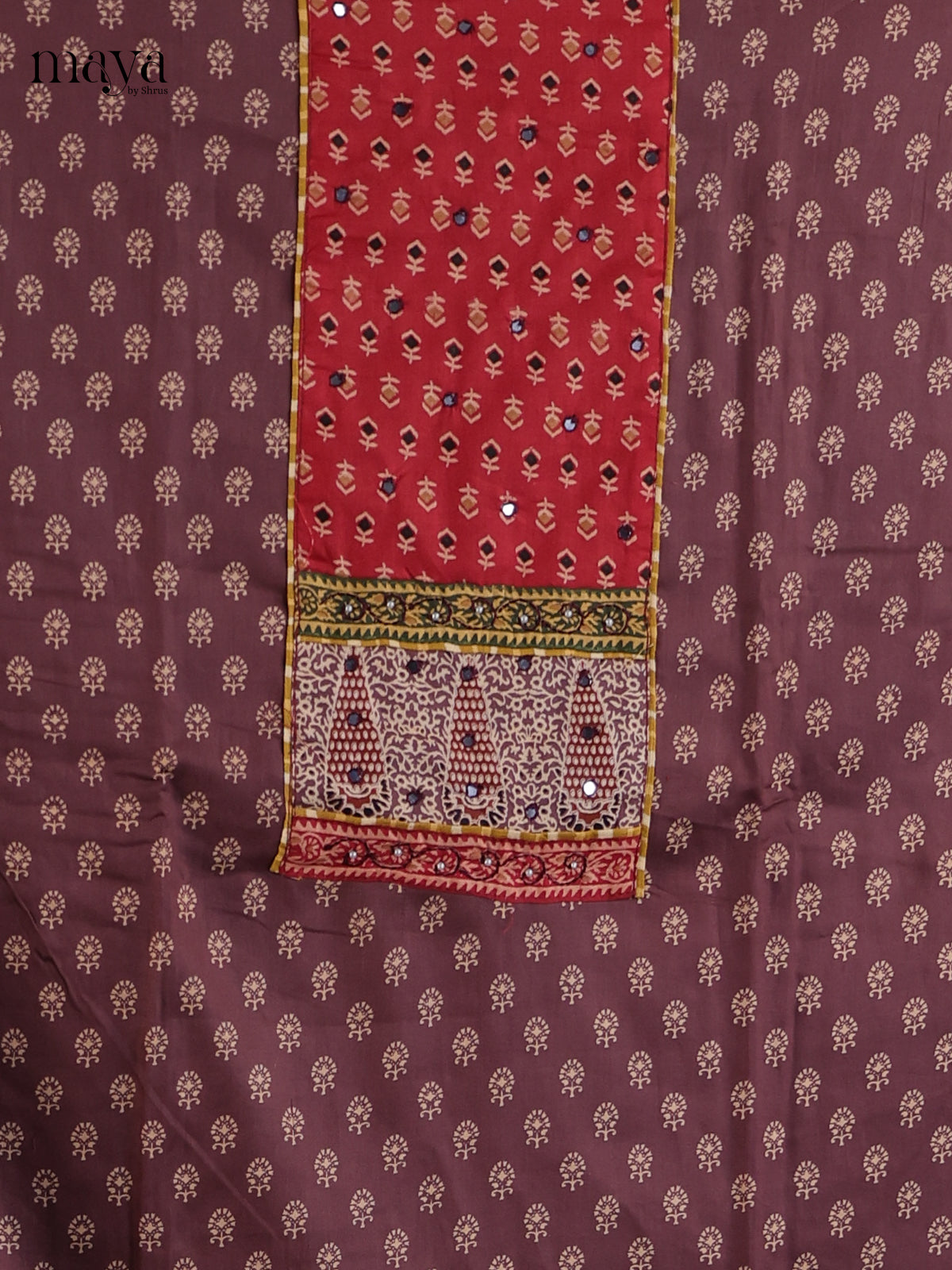 Purple & Red- Cotton salwar Unstitched
