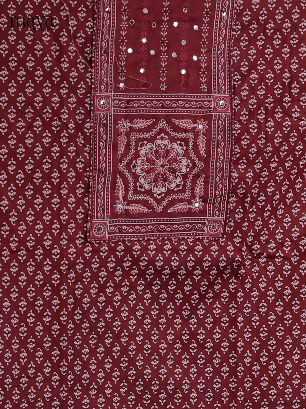 Maroon & Cream - Cotton salwar
