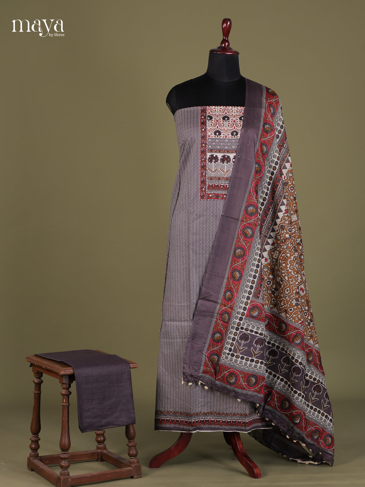 Purple - Cotton salwar Unstitched - Shop on Shrus.com