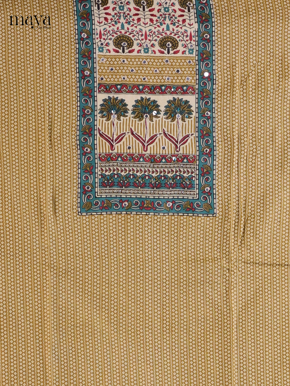 Mustard & Maroon - Cotton salwar Unstitched