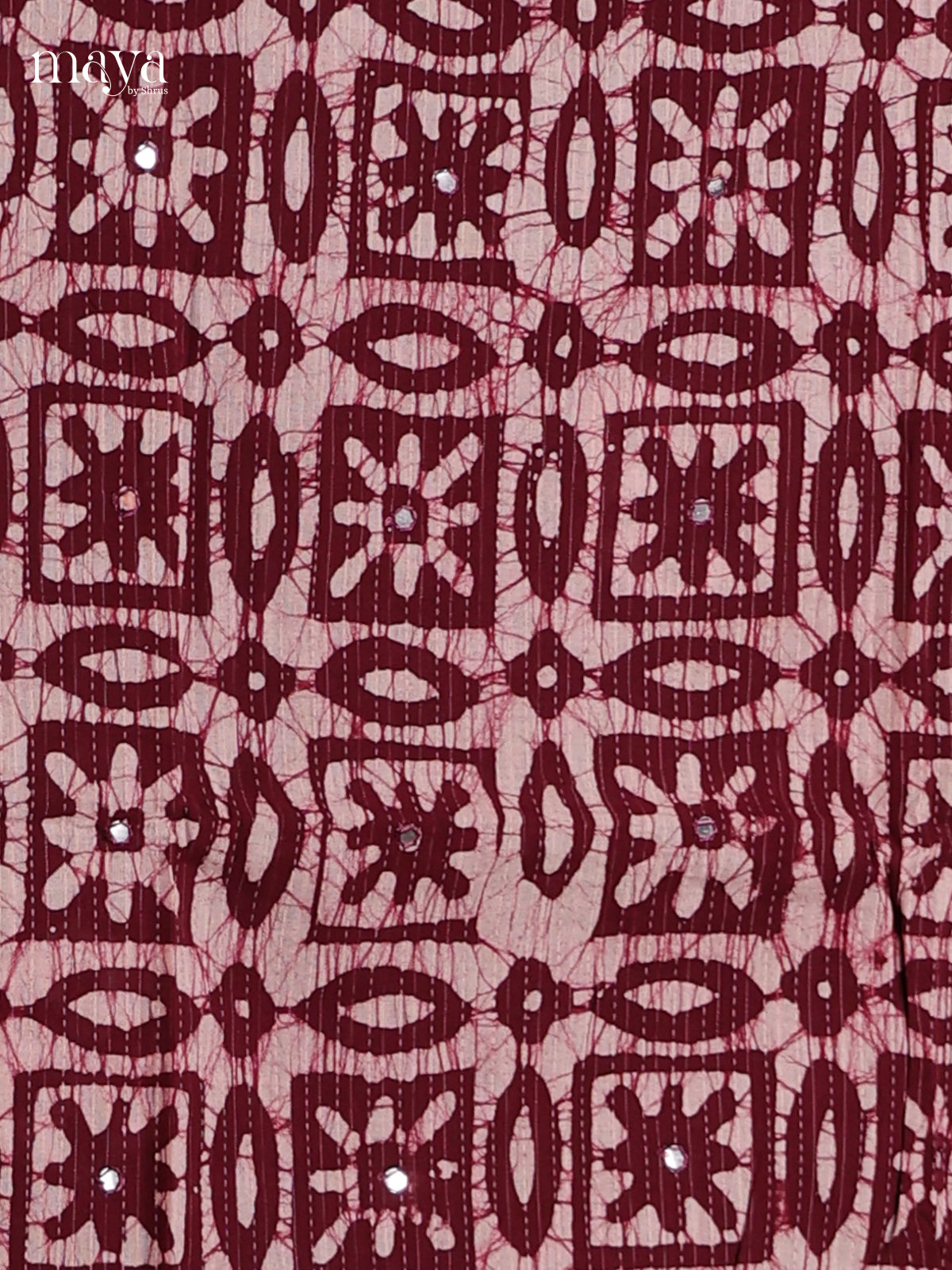 Maroon & White - Cotton salwar Unstitched