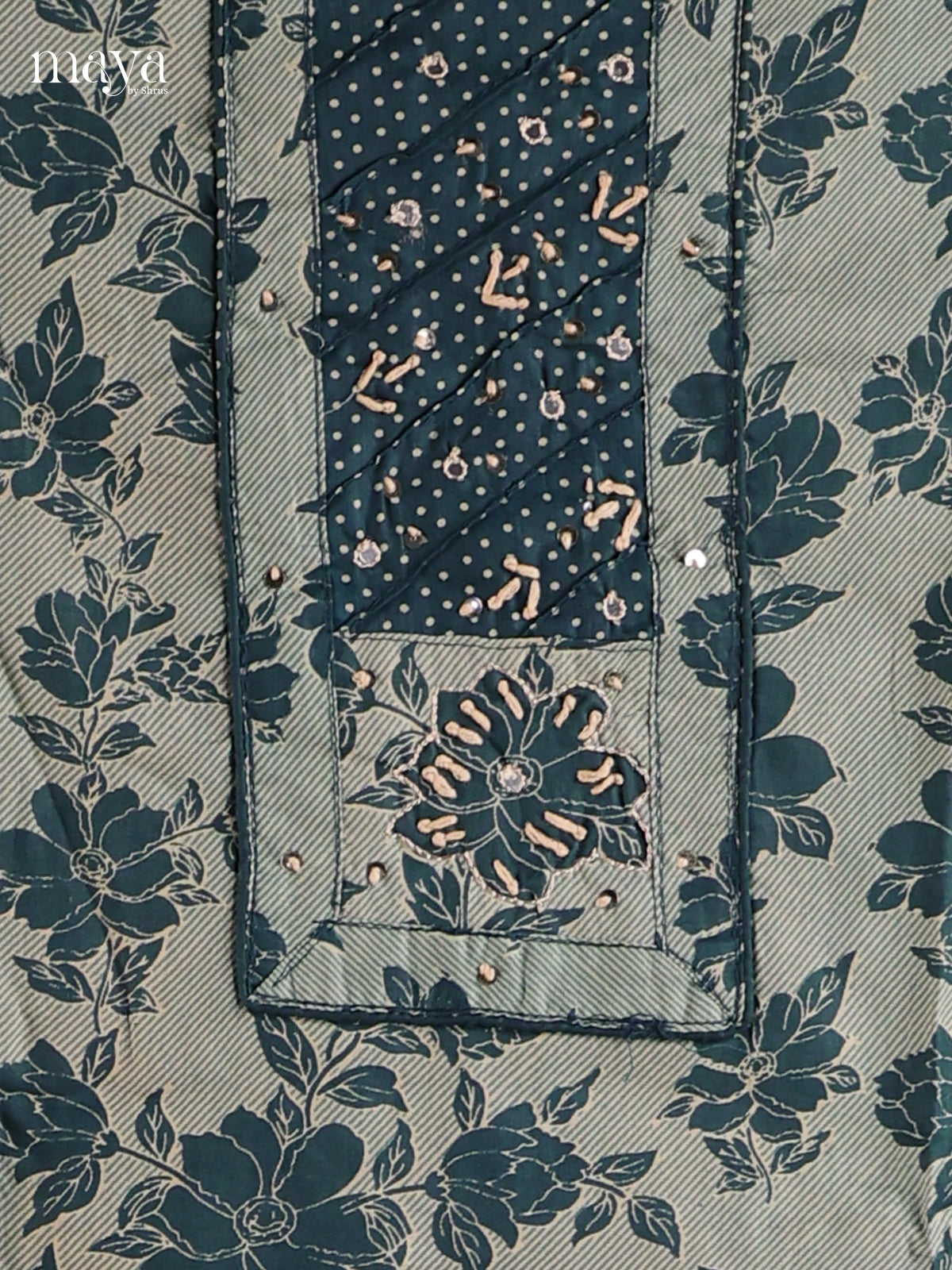 White & Blue- Cotton salwar Unstitched