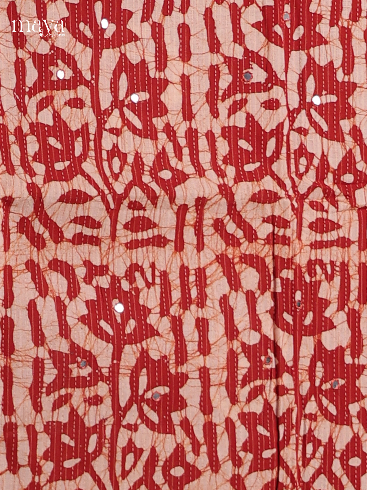 Red & White - Cotton salwar Unstitched