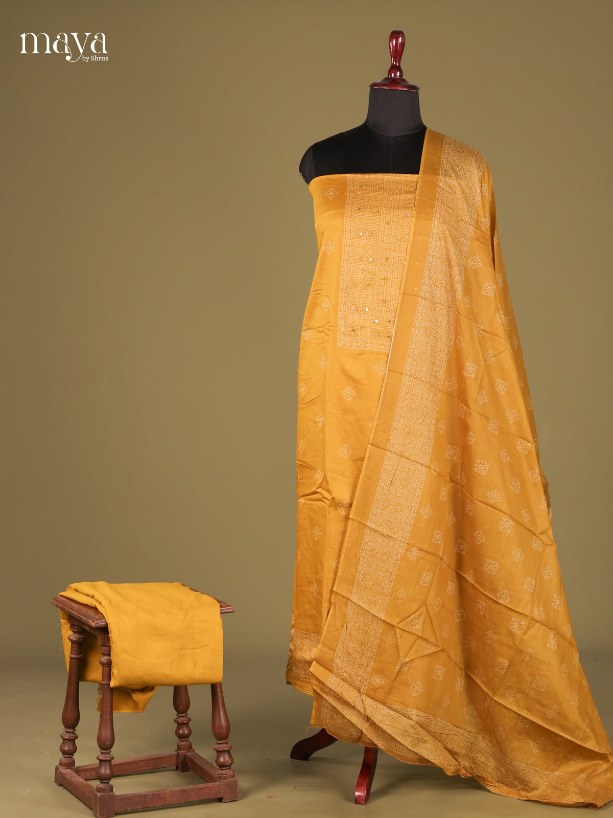 Mustard - Cotton salwar unstitched