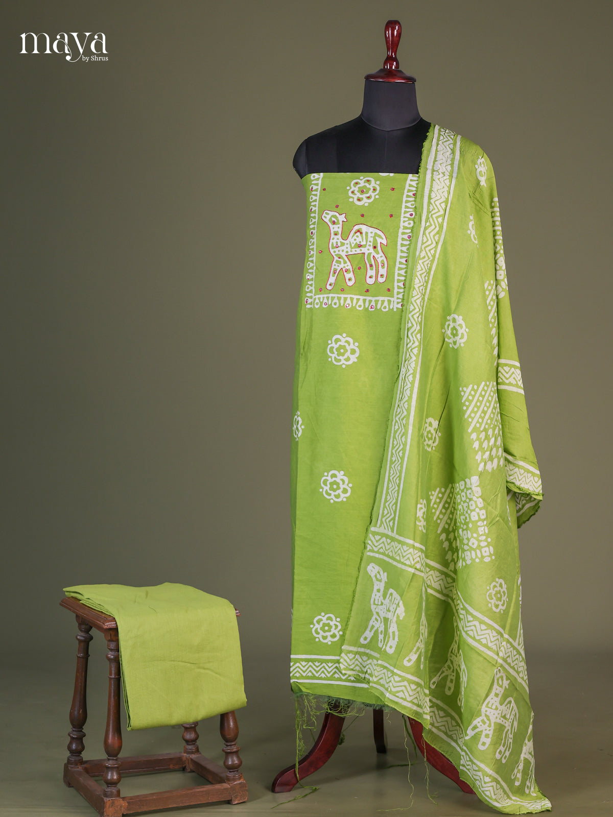 Light Green - Cotton salwar unstitched