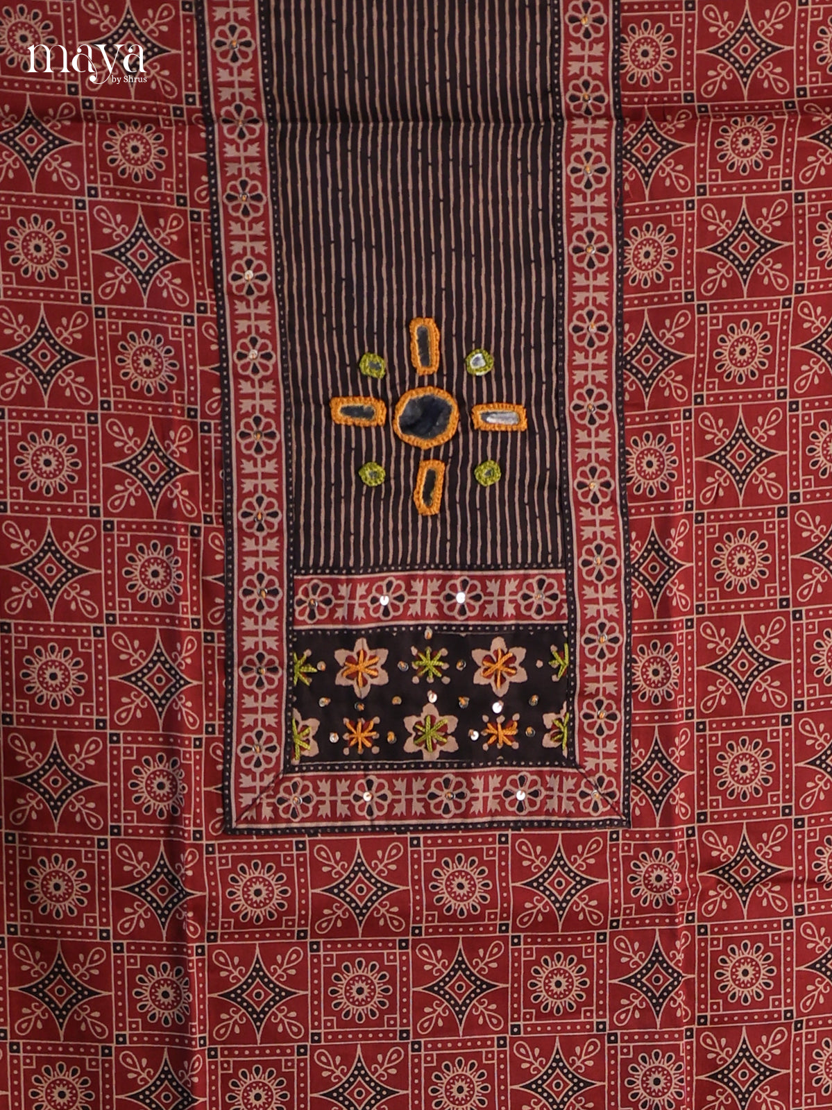 Maroon & Black - Cotton salwar - MEG13423