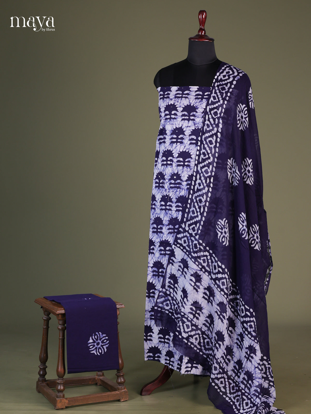 Blue - Cotton salwar Unstitched