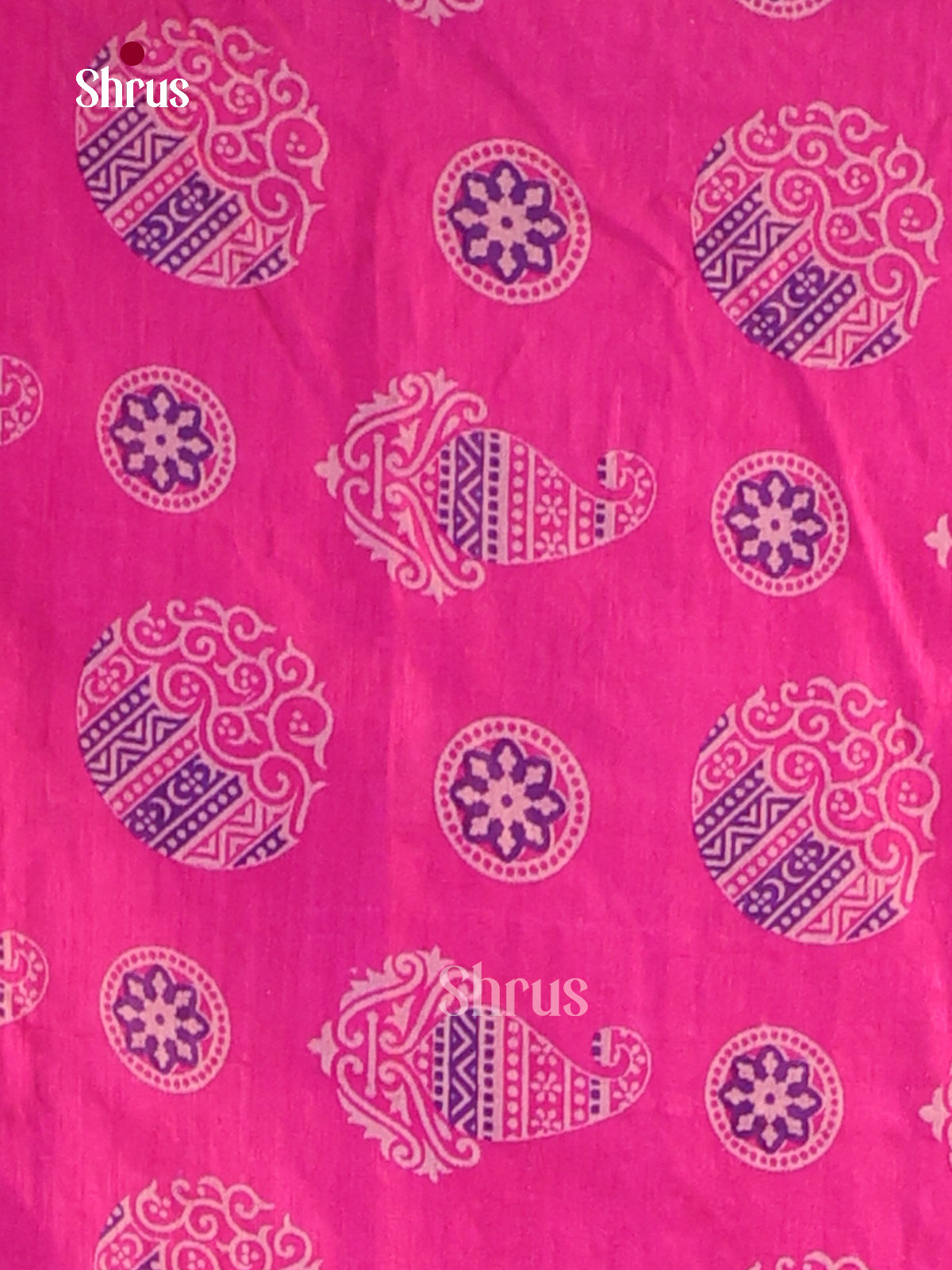 Beautiful Pink & Purple Semi patola Unstitch Salwar with floral , paisleys pattern - Shop on Shrus.com