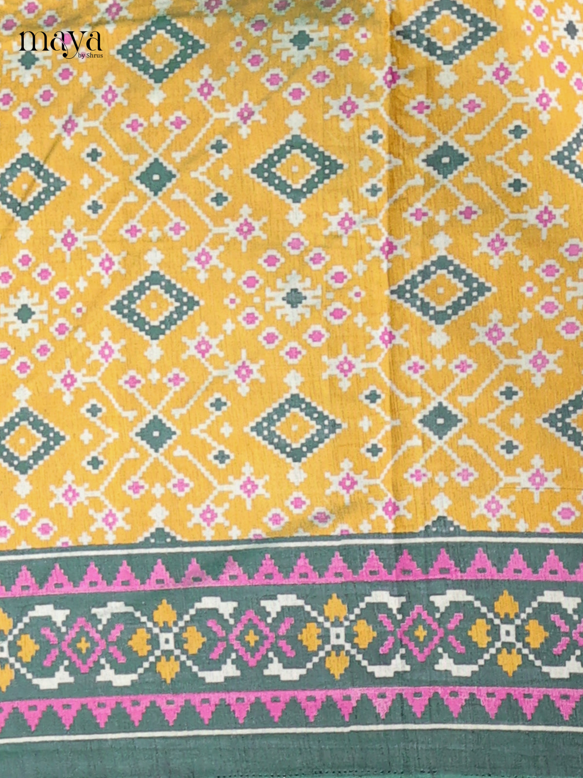 Yellow & Green - Semi patola salwar Unstitch