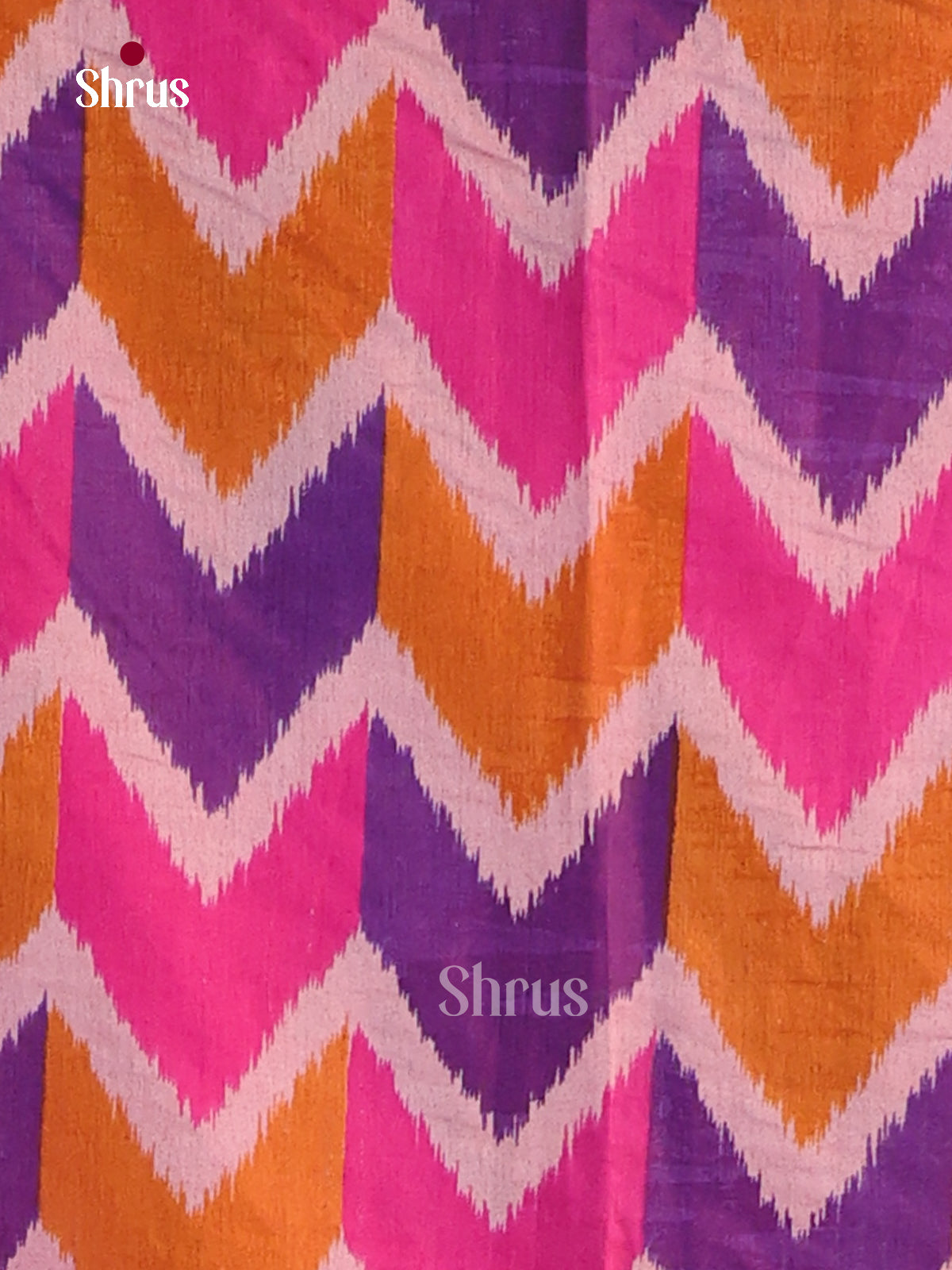 Pink & Purple Semi patola Unstitch salwar with chevron print