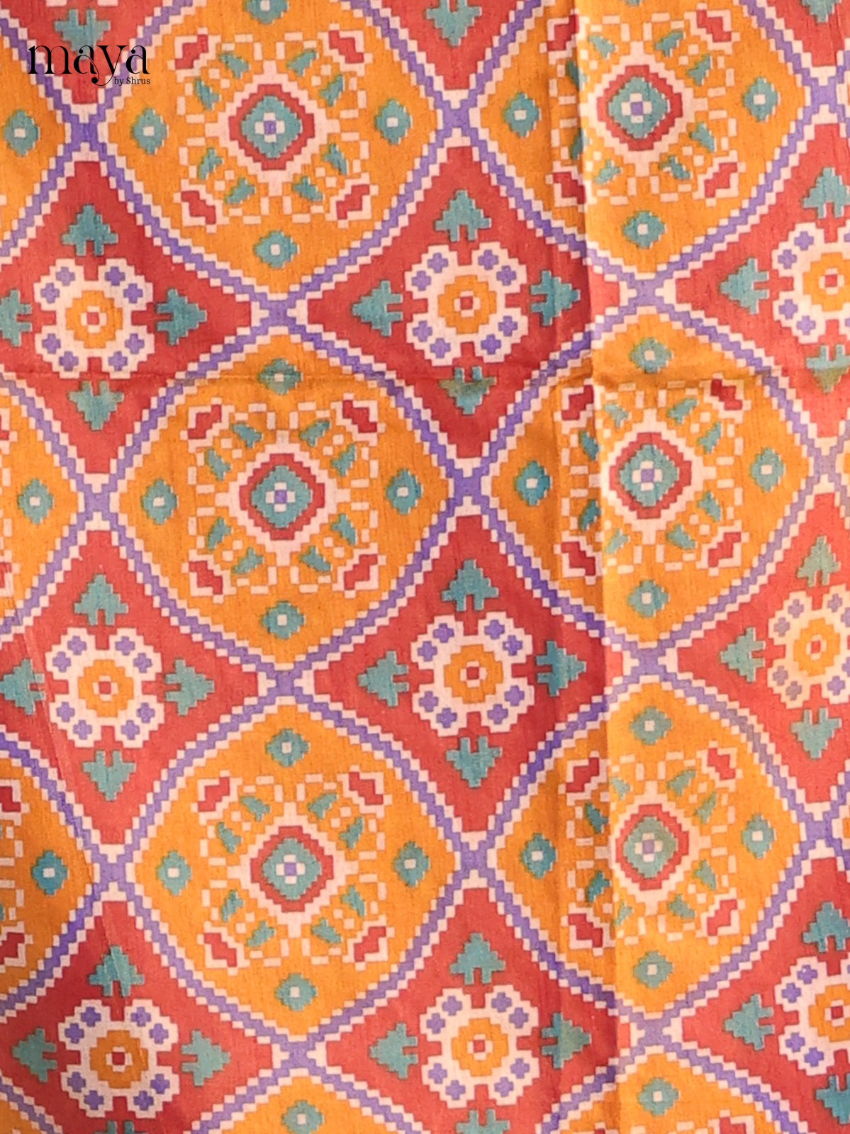 Orange - semi patola salwar Unstitched