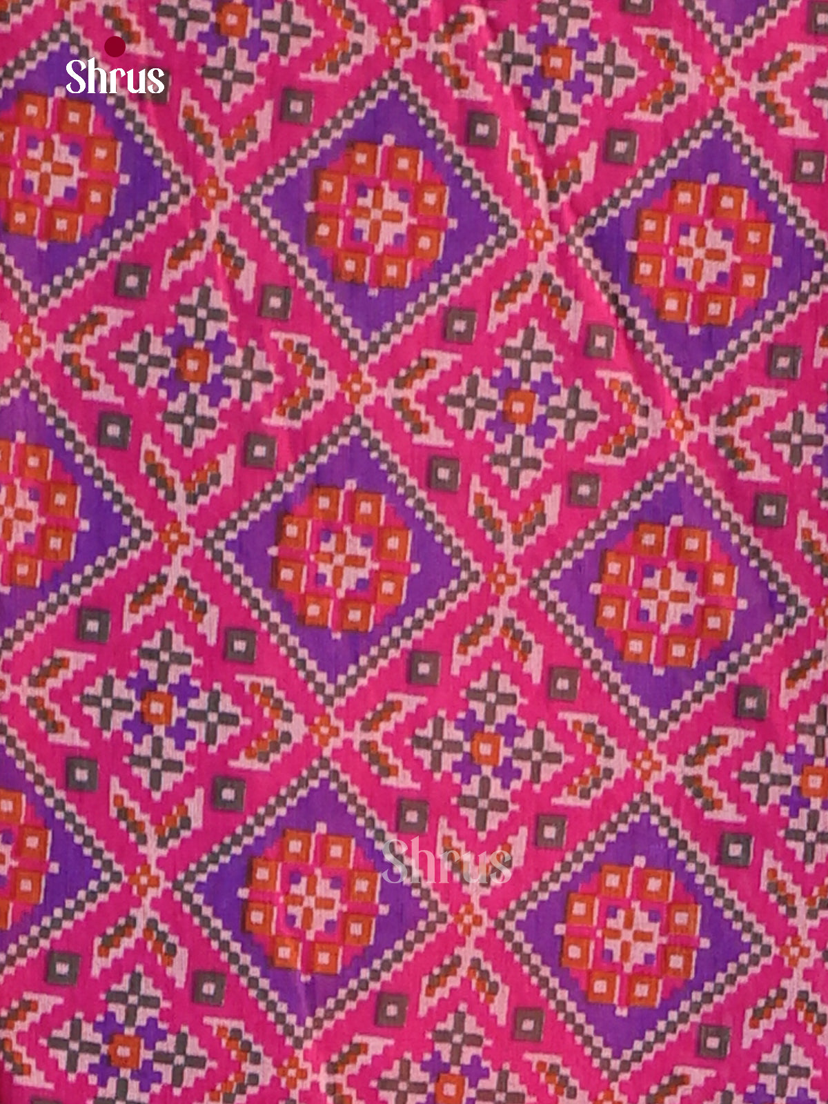 Pink & Purple Semi patola Unstitch salwar with floral print