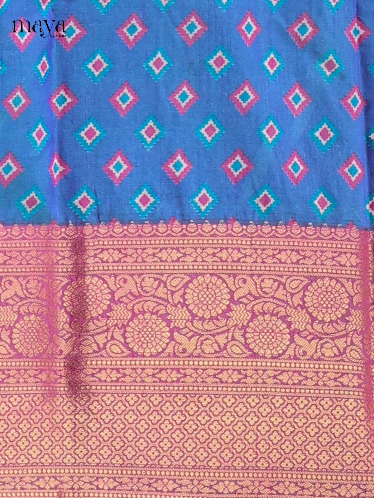 Blue & Purple - semi patola salwar Unstitch