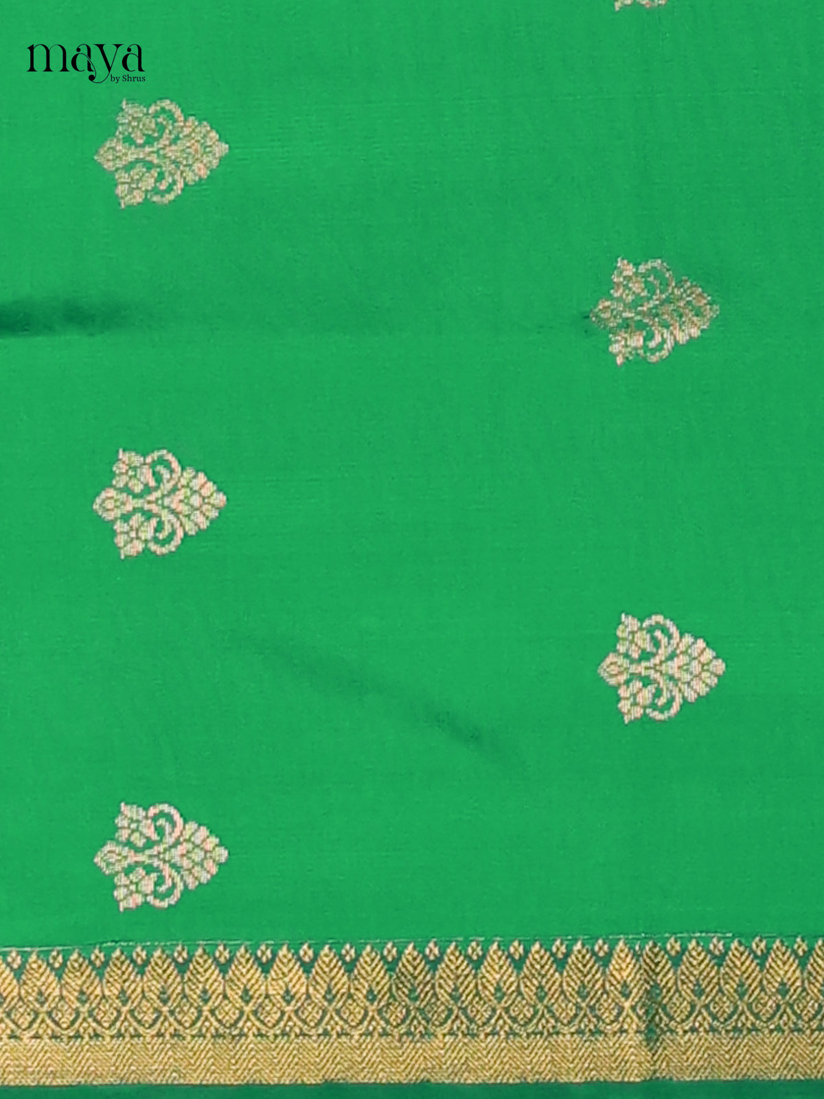 Serene Green semi softsilk salwar unstitched with blue dupatta