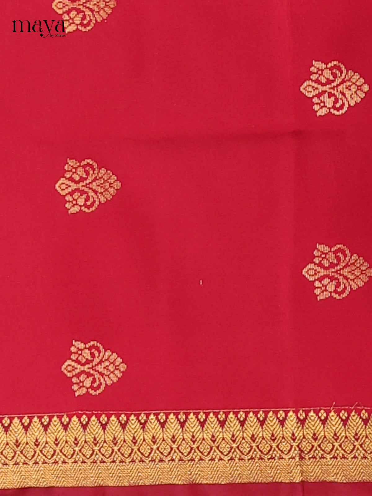 Bright Red semi softsilk salwar with blue dupatta
