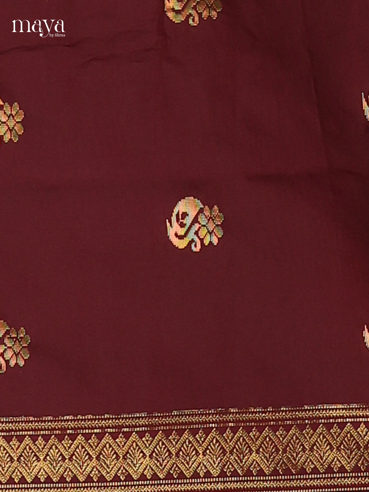Classy Maroon semi softsilk salwar unstitched with Beige Dupatta