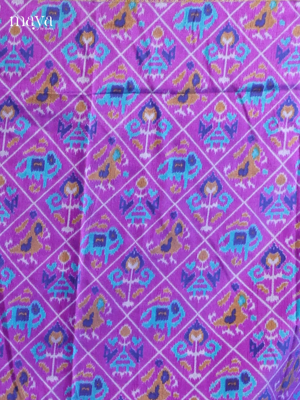Purple & Blue - Semi patola salwar  Unstitched