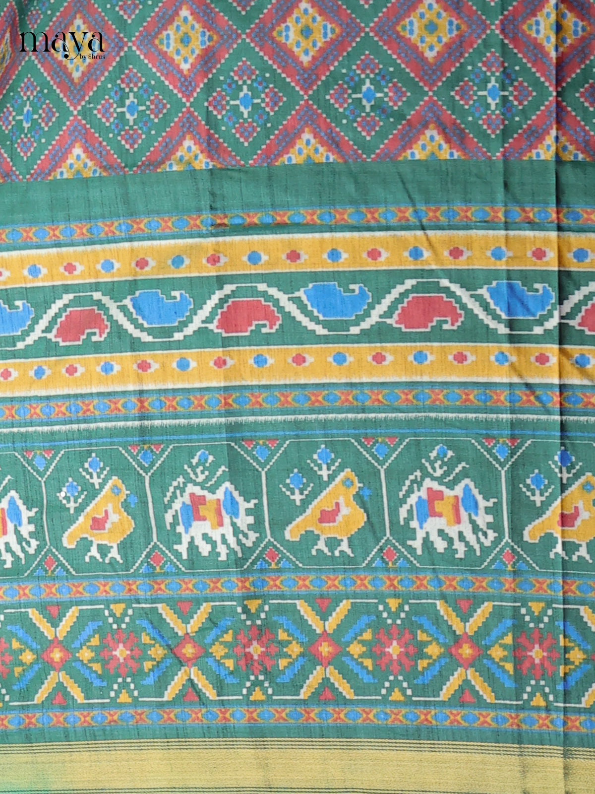 Green & Maroon - Semi patola salwar Unstitch
