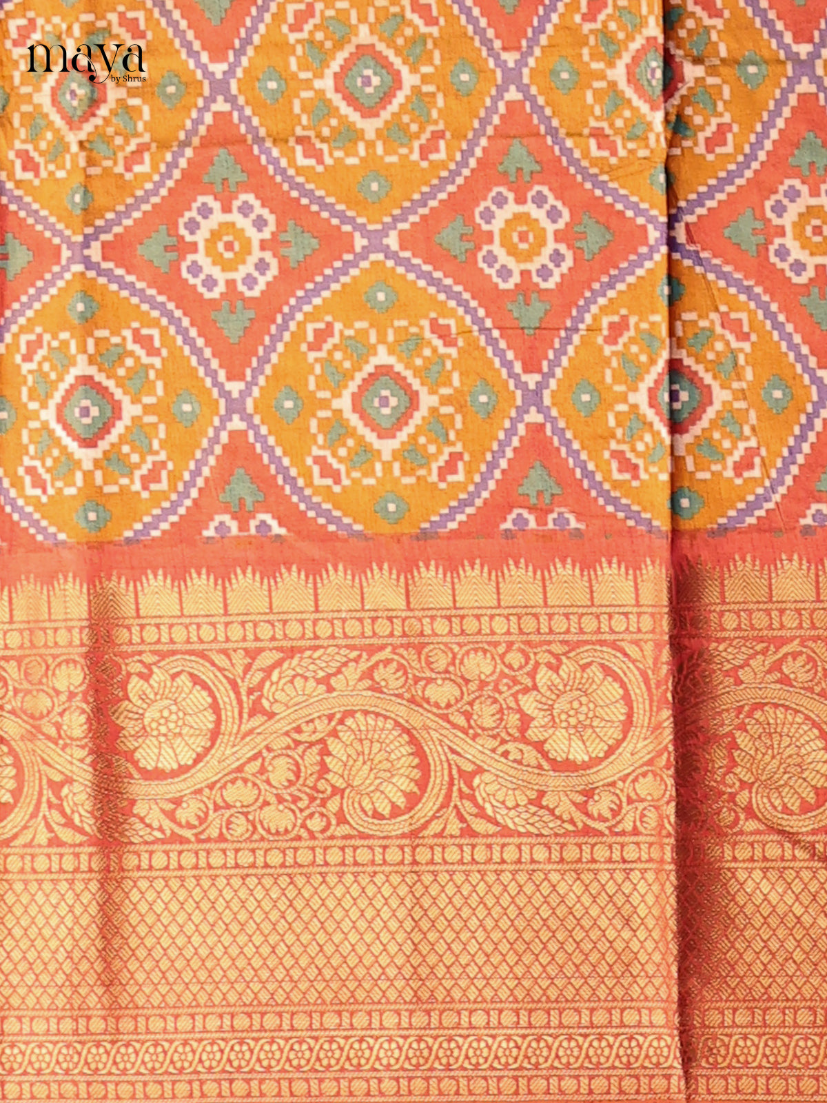 Orange & Mustard - semi patola salwar