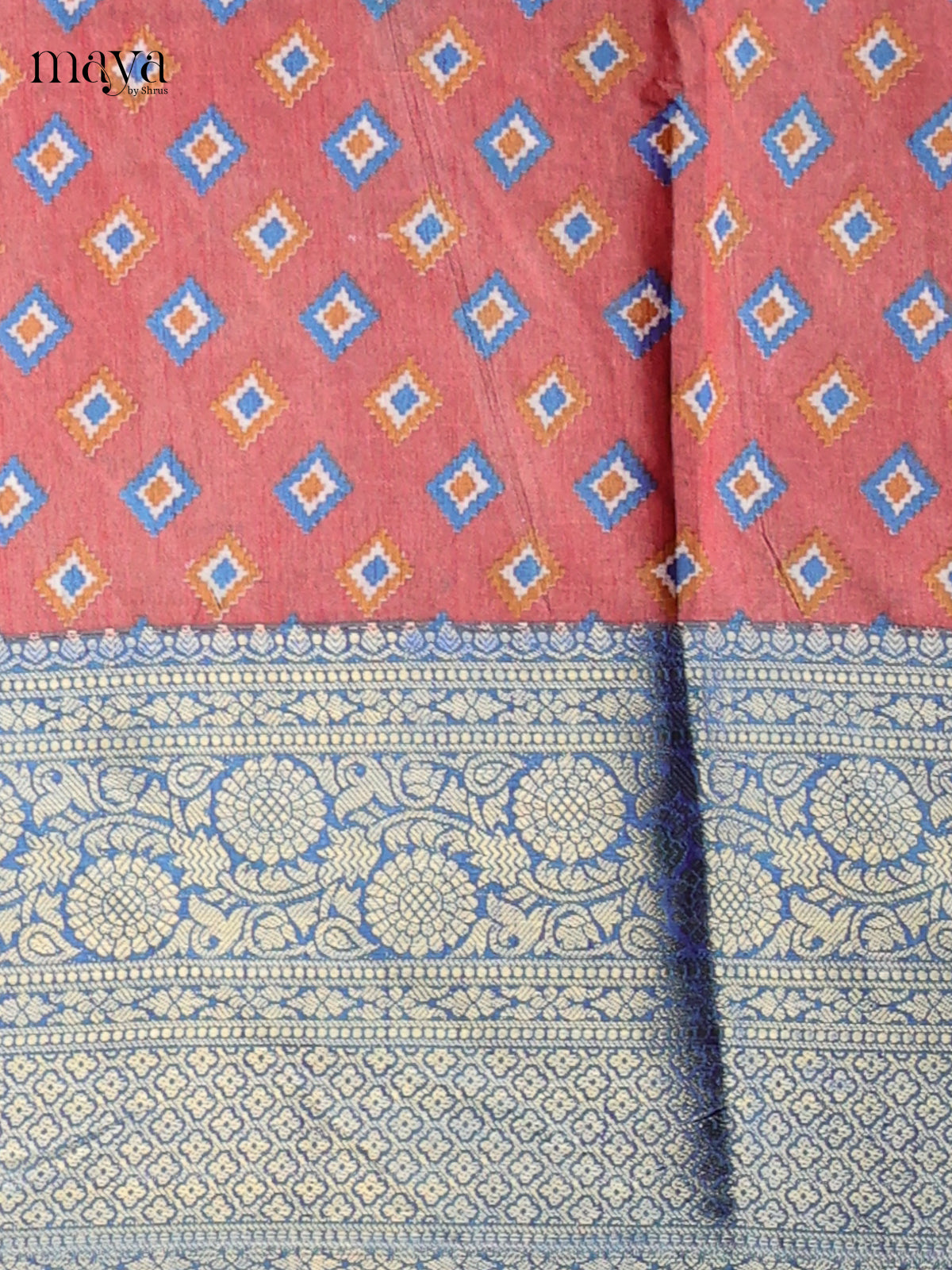Brown & Blue- semi patola salwar