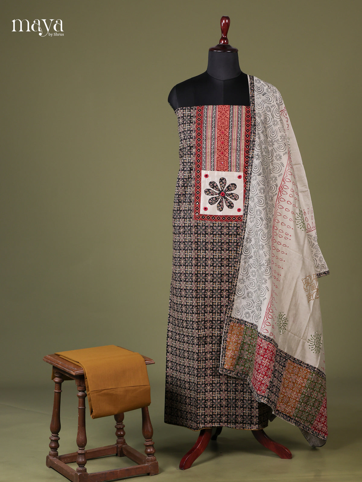 Black & White - Cotton salwar Unstitched