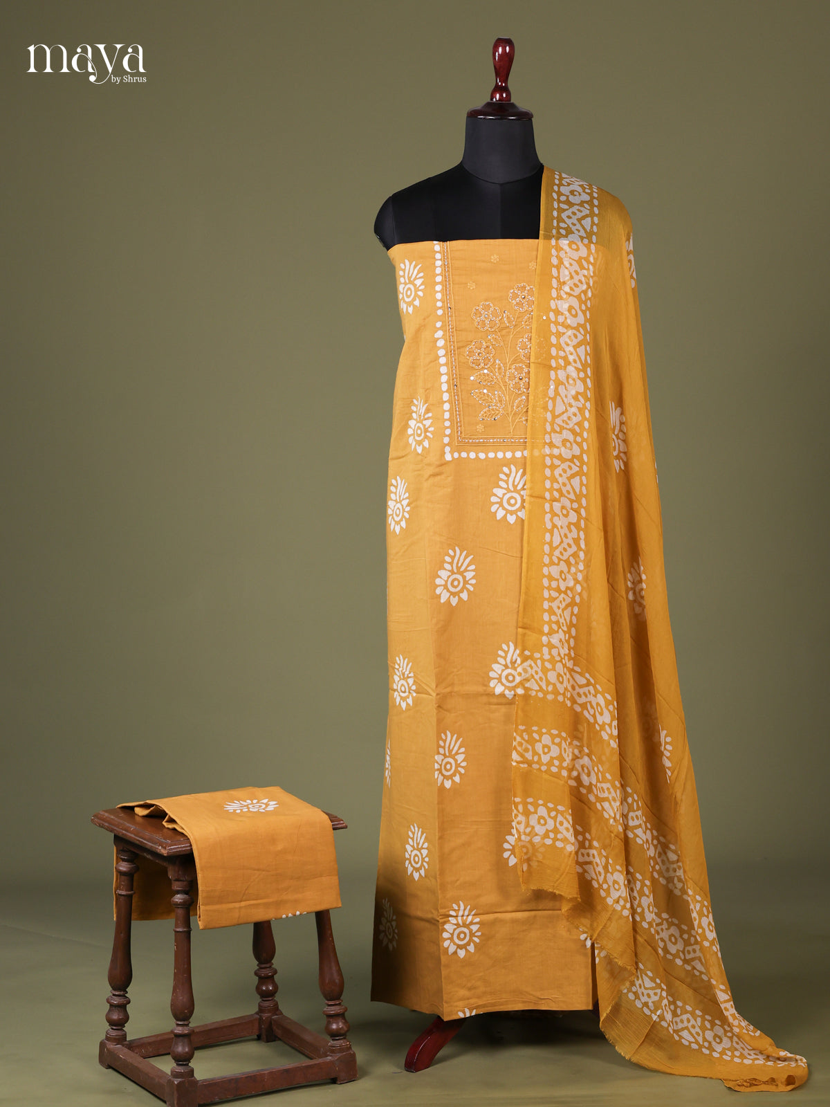 Mustard - Cotton salwar Unstitched