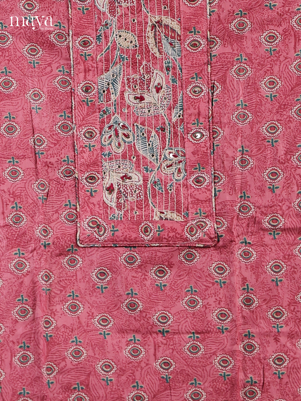 Pink & Red - Cotton salwar Unstitched