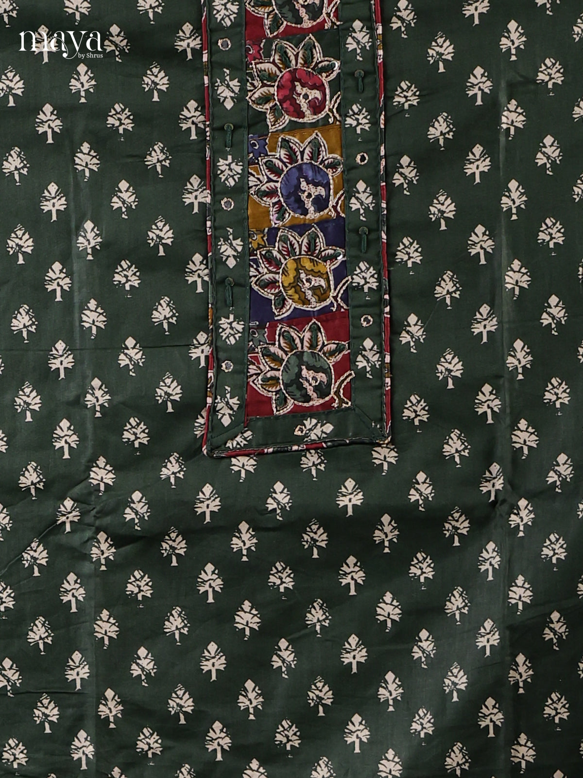 Green & Maroon - Cotton salwar Unstitched