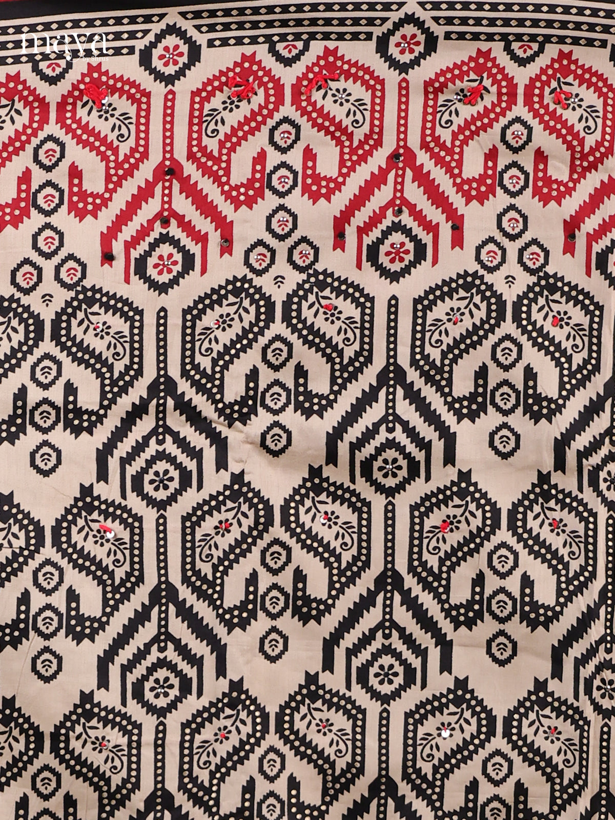 Black & Red - Cotton salwar unstitched