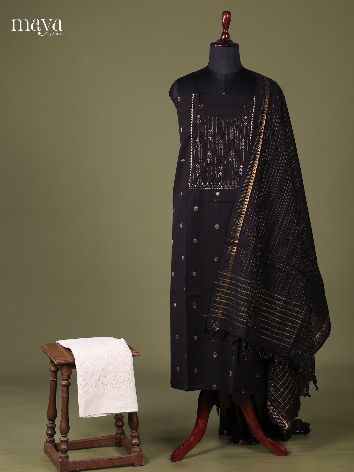 Black & White - Cotton salwar unstitched