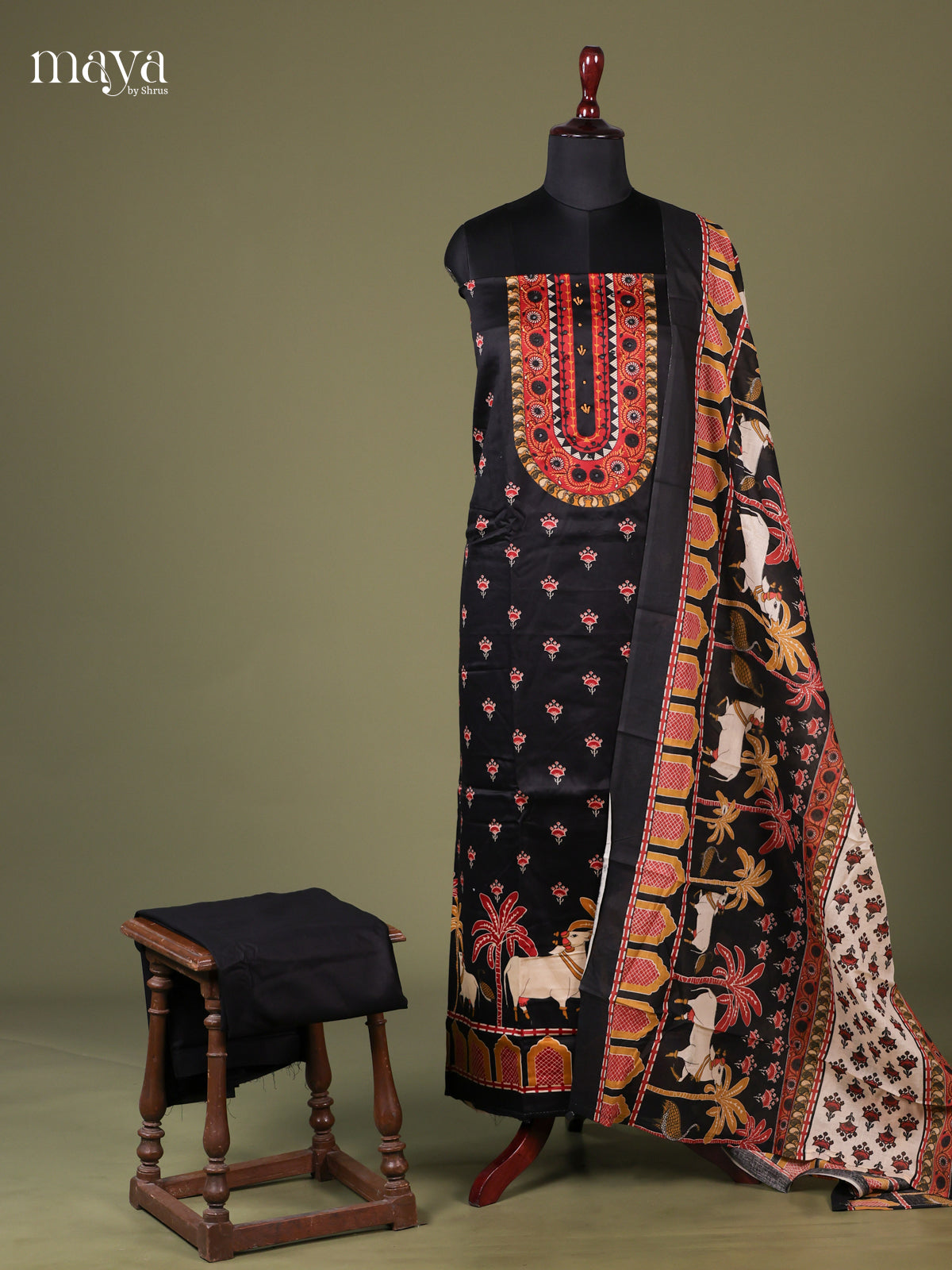 Black & White - Cotton salwar Unstitched