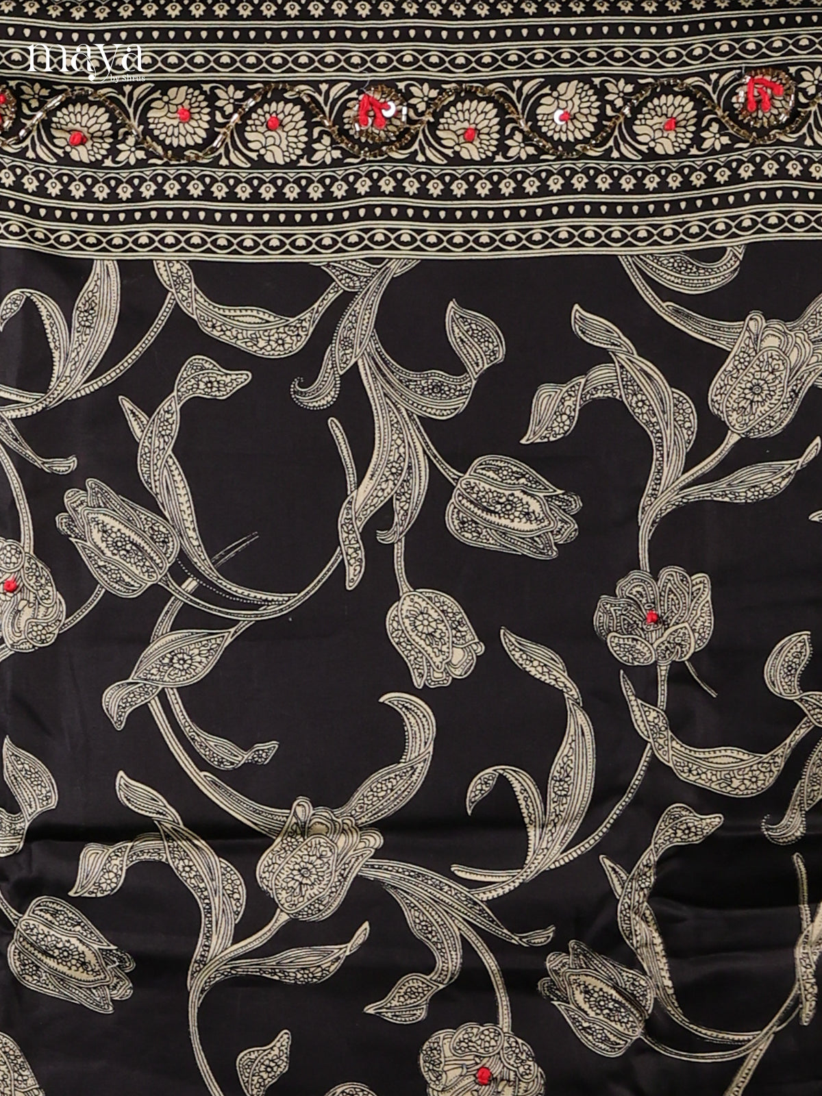 Black & Cream - Cotton salwar Unstitched