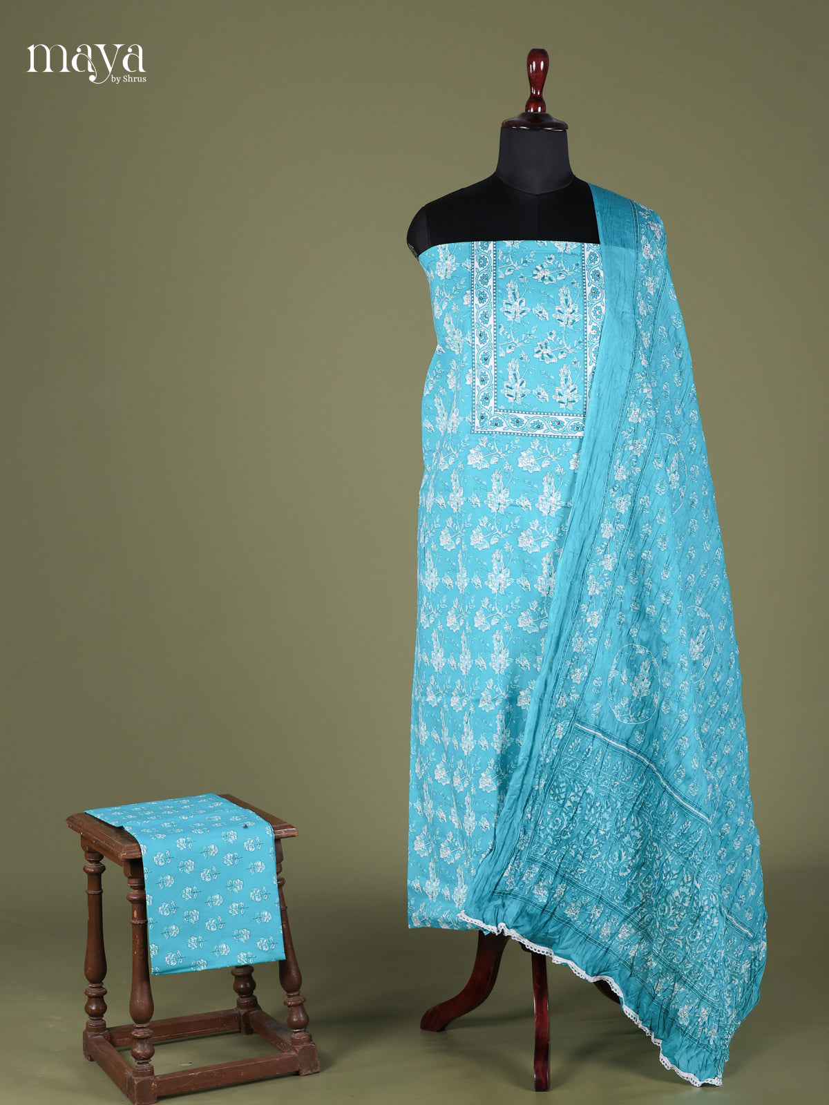 Sky Blue - Cotton salwar Unstitched