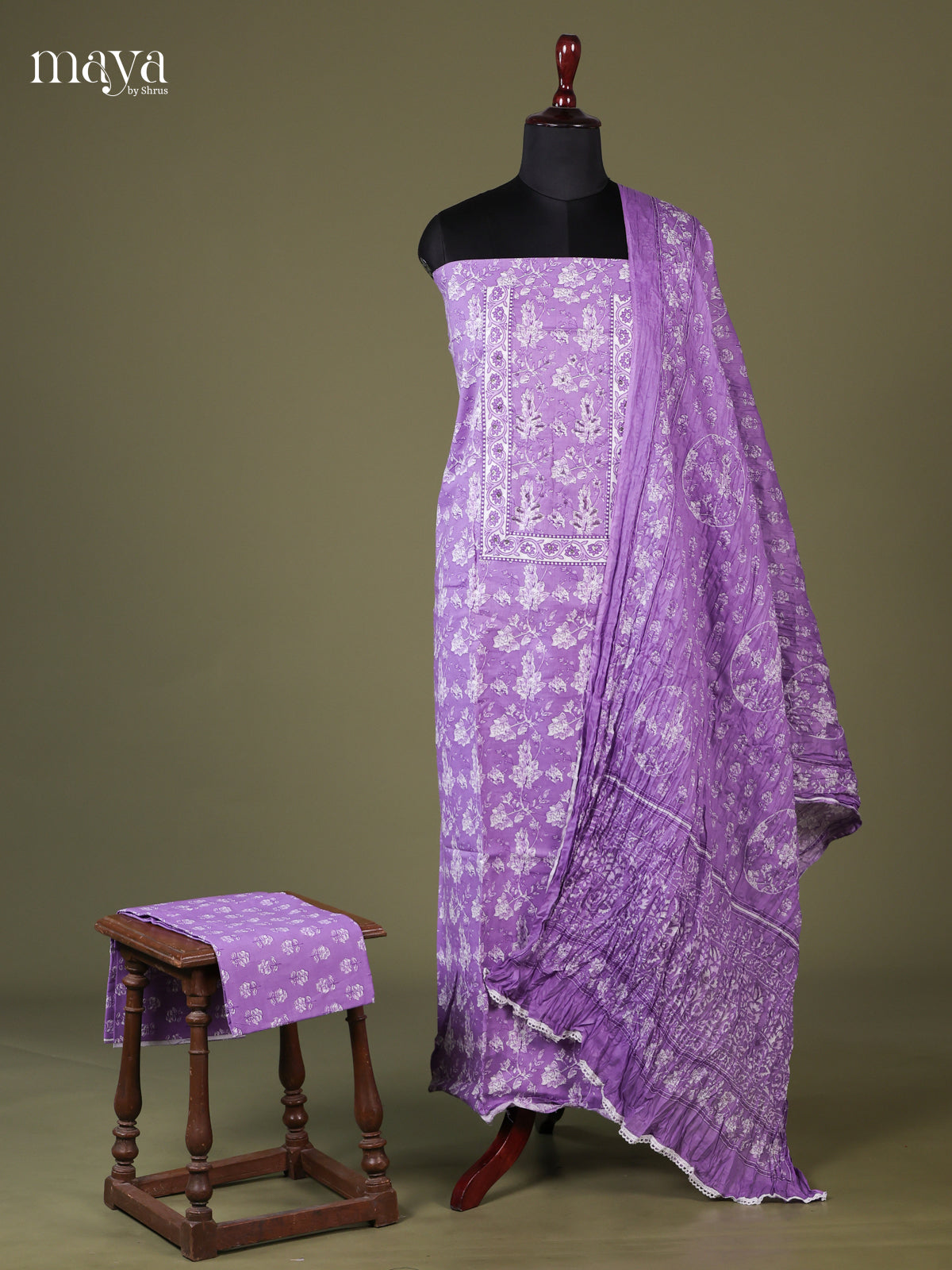 Purple - Cotton salwar Unstitched