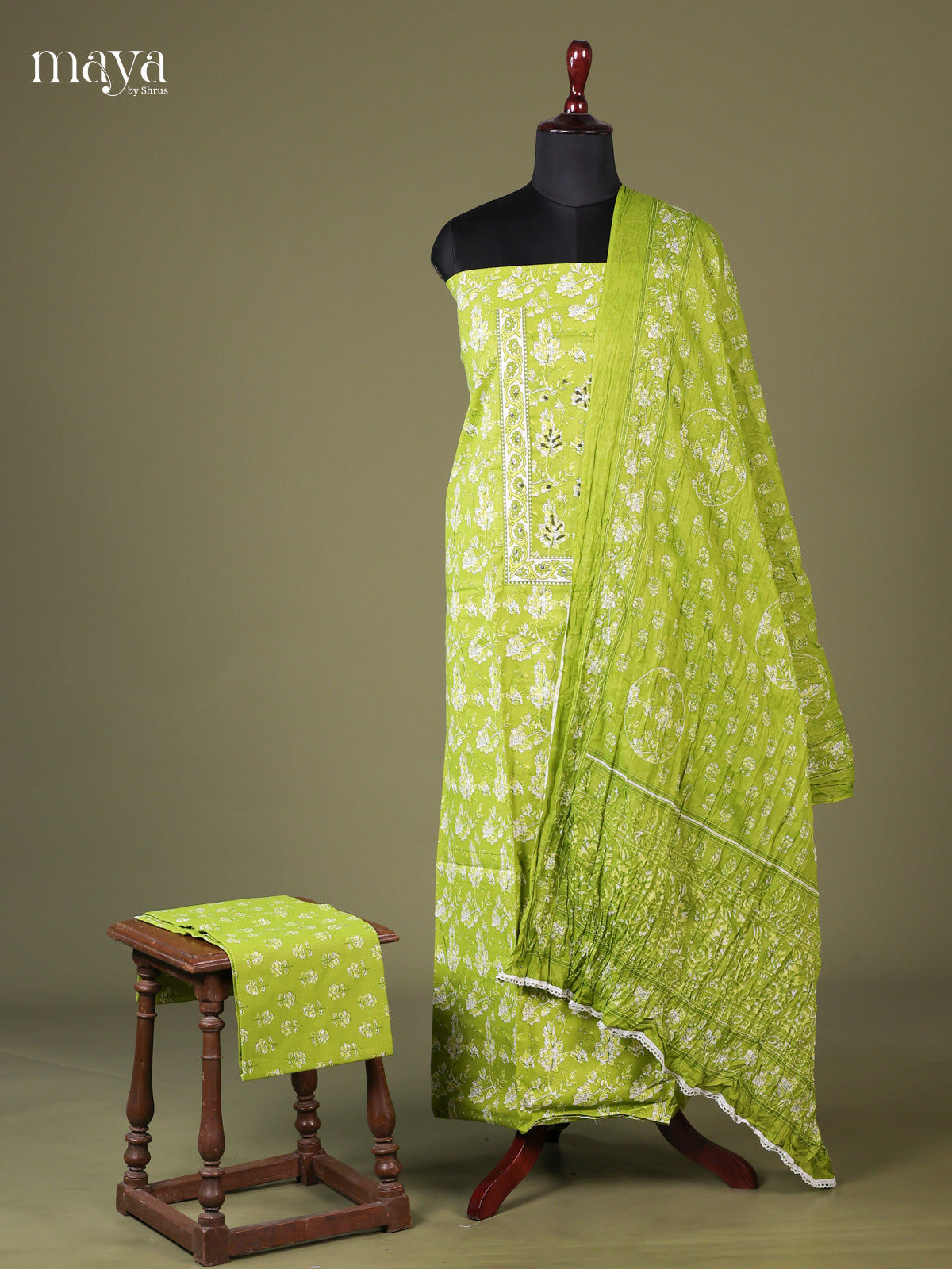 Light Green - Cotton salwar Unstitched
