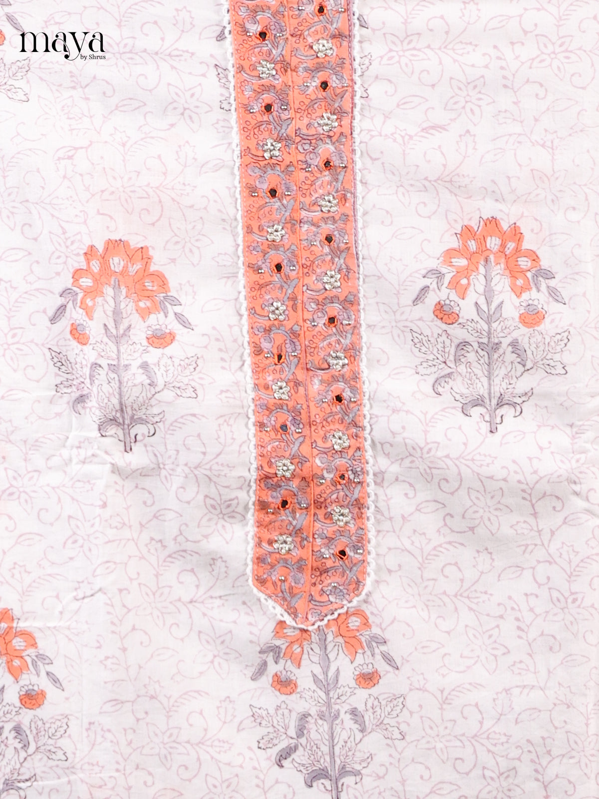 White - Cotton salwar Unstitched