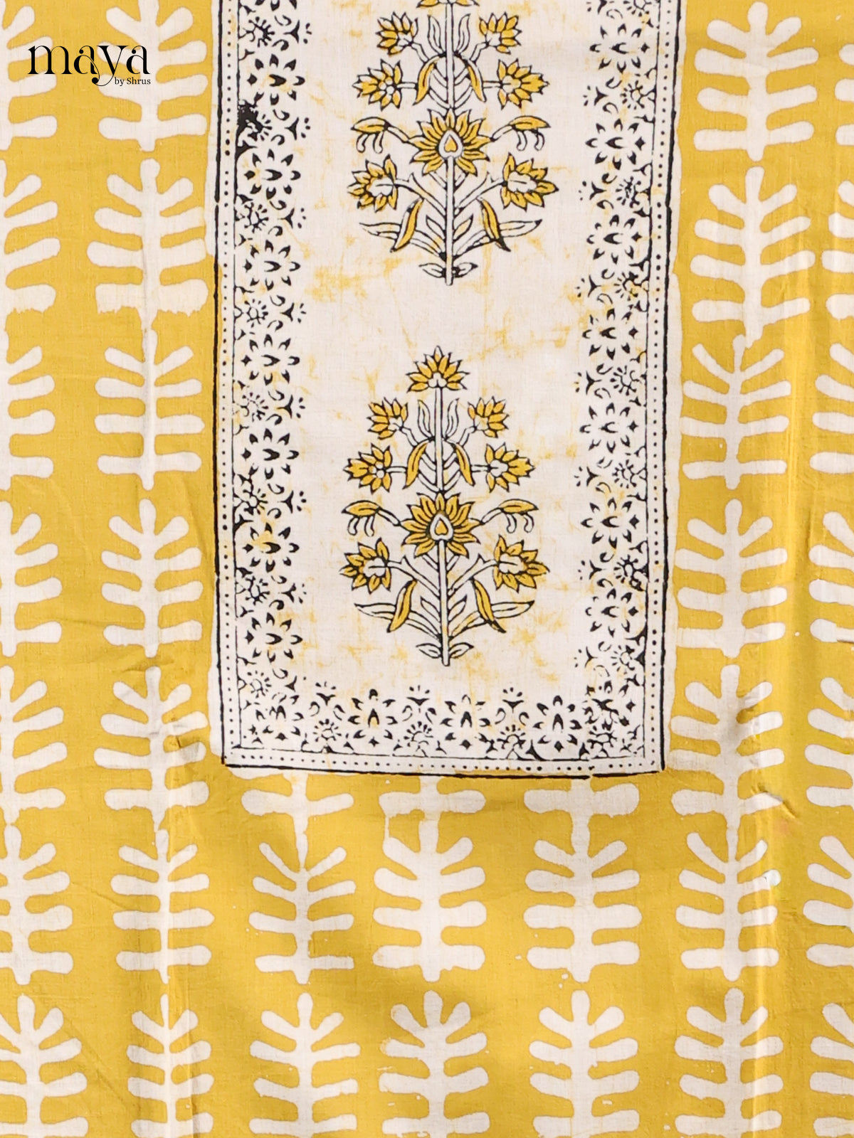 Yellow & White - Cotton salwar Unstitched