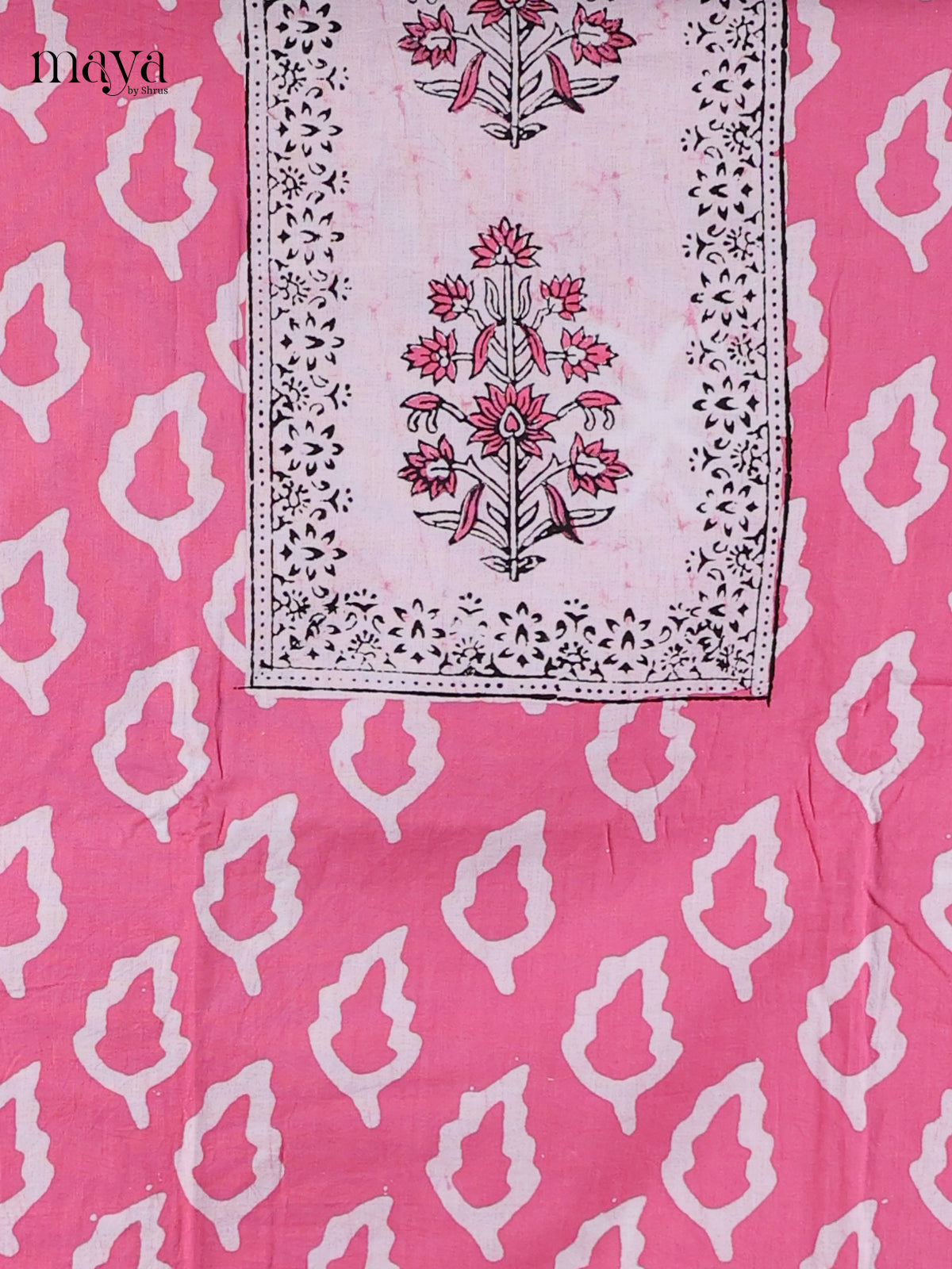 Pink & White - Cotton salwar Unstitched