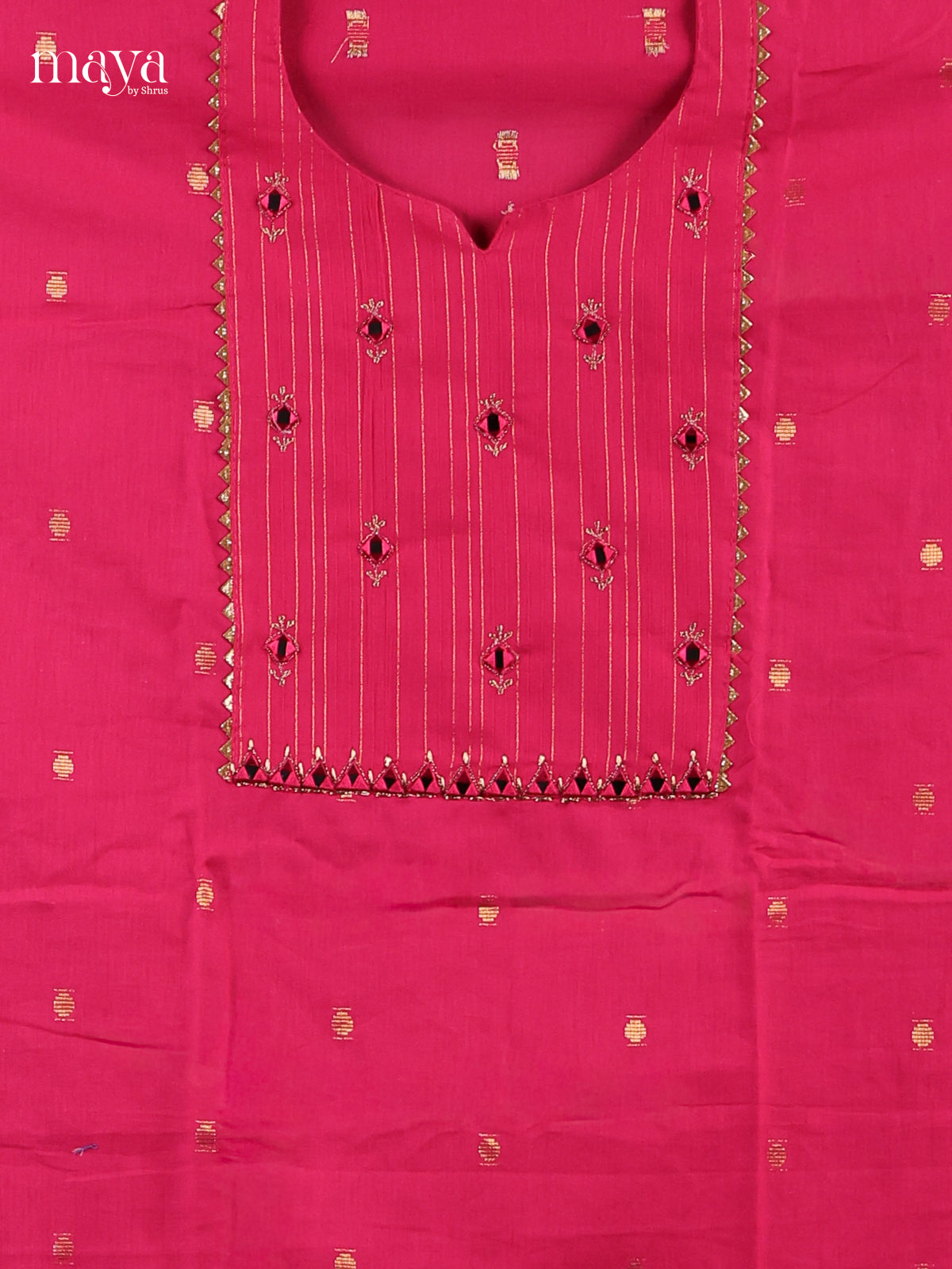 Pink - Cotton salwar Unstitched