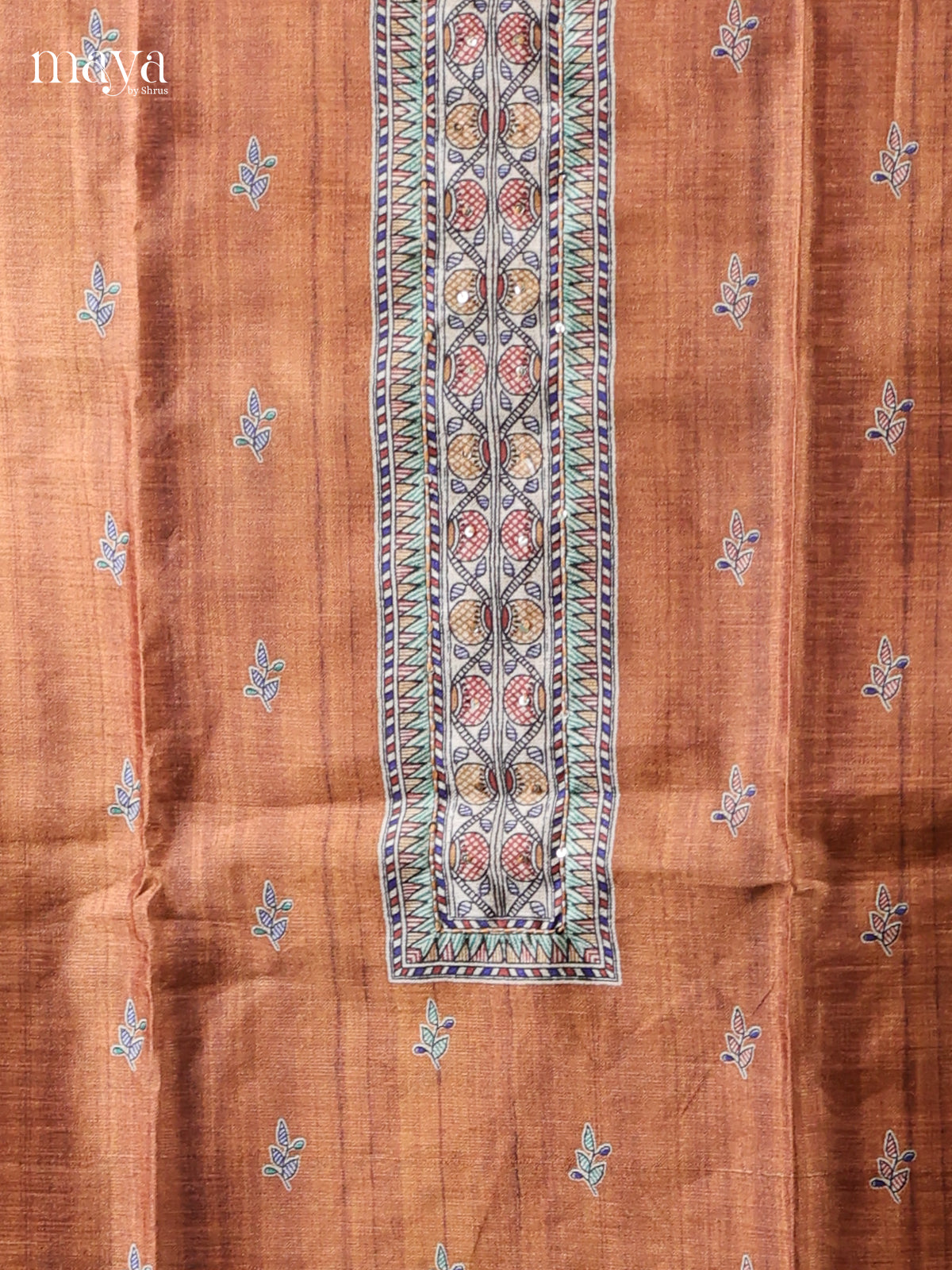 Brown - Semi Tussar Salwar Unstitched